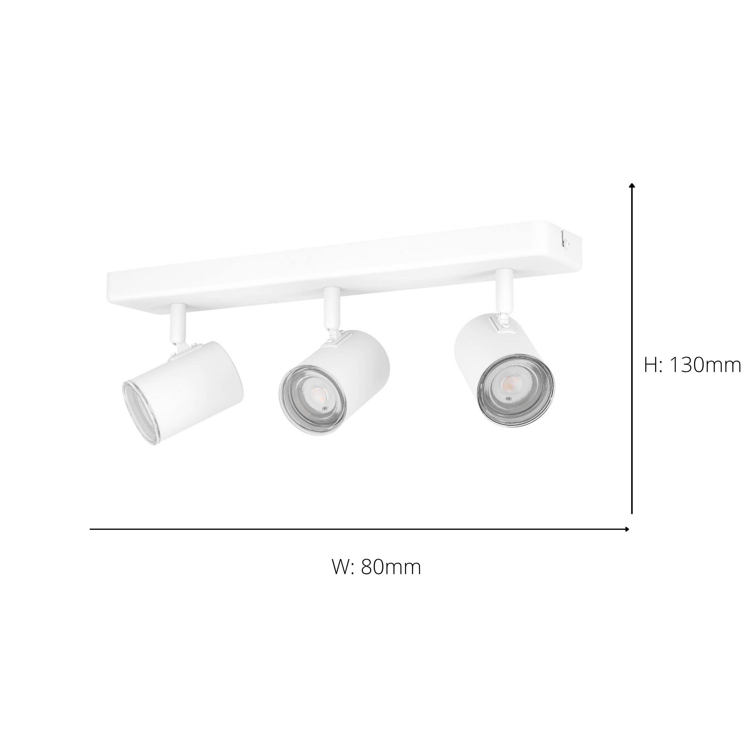 EGLO Consuma 1 White Steel GU10 Triple Bar Bathroom Spotlight