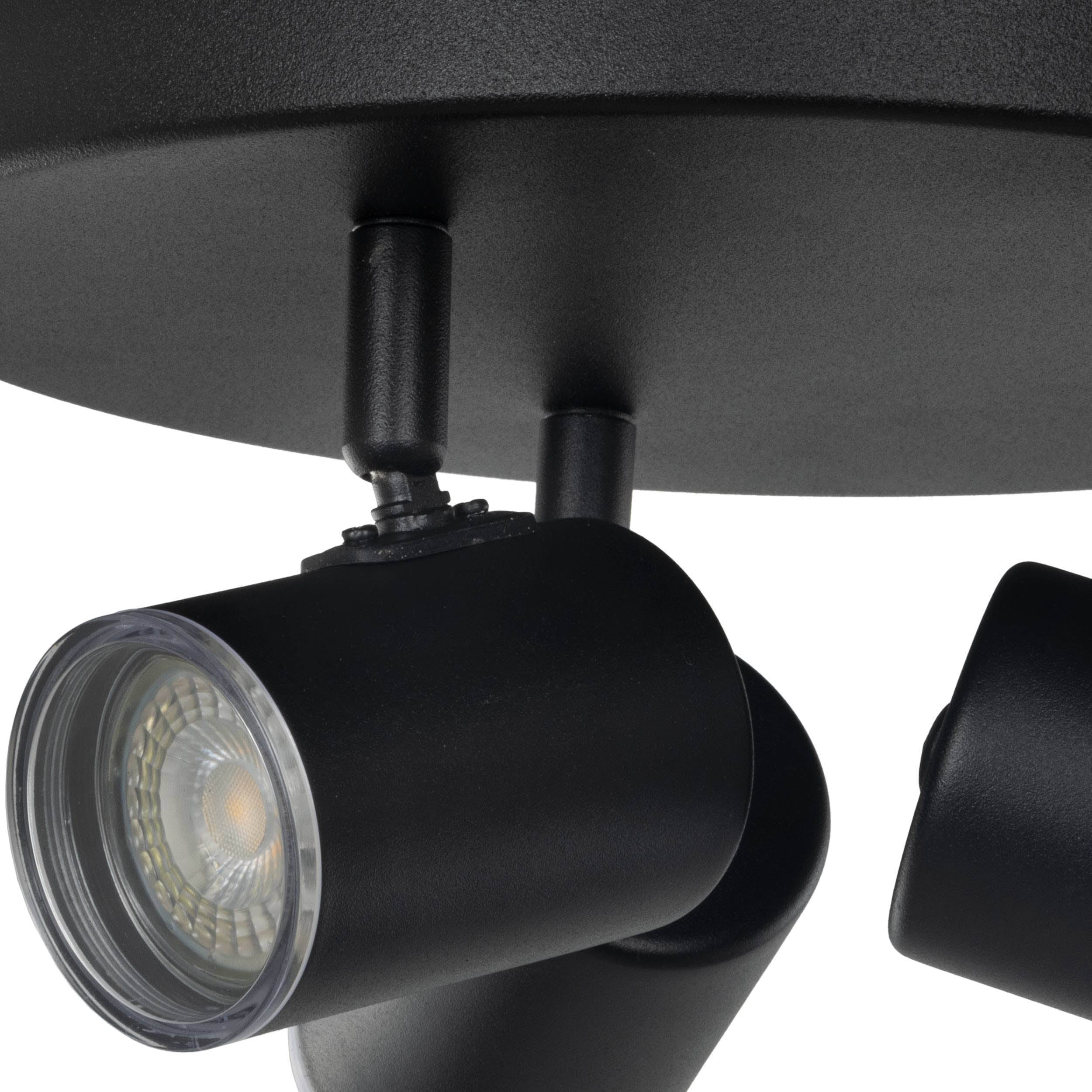 EGLO Consuma 1 Black Steel GU10 Triple Round Bathroom Spotlight