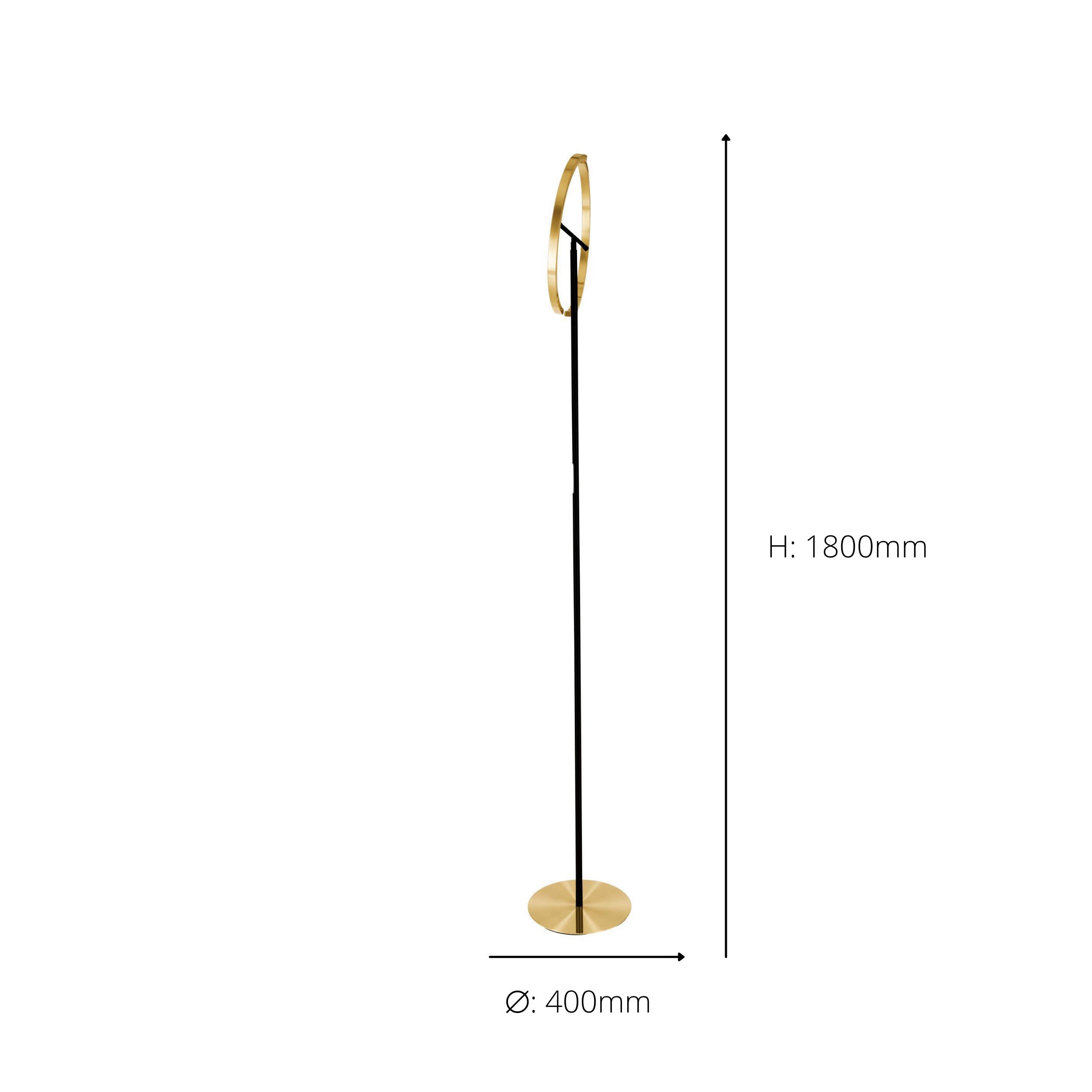 EGLO Castelpoto Brushed Brass & Black Modern LED  Floor Lamp