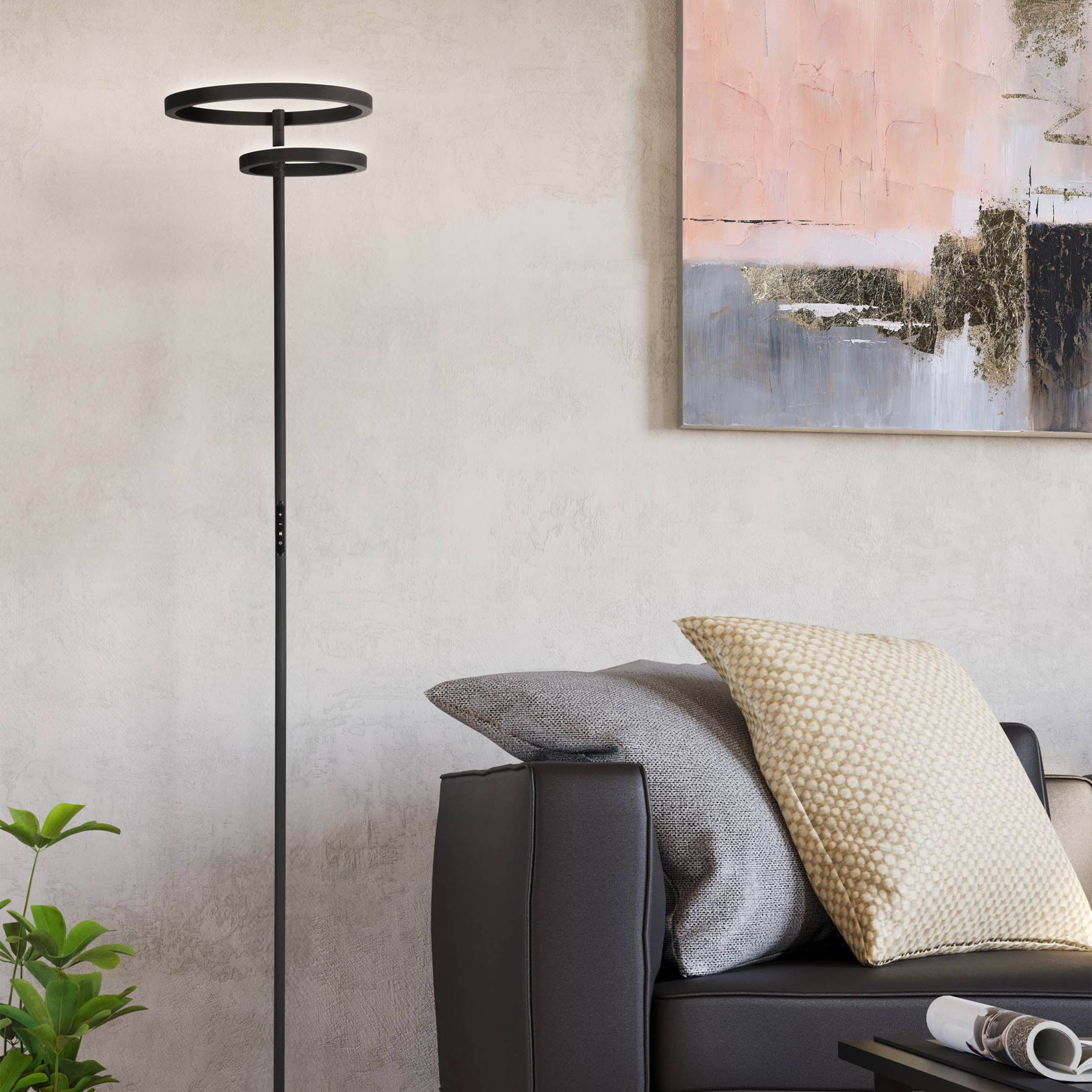 EGLO Castelpoto 1 Black Dual LED Profiles Floor Lamp