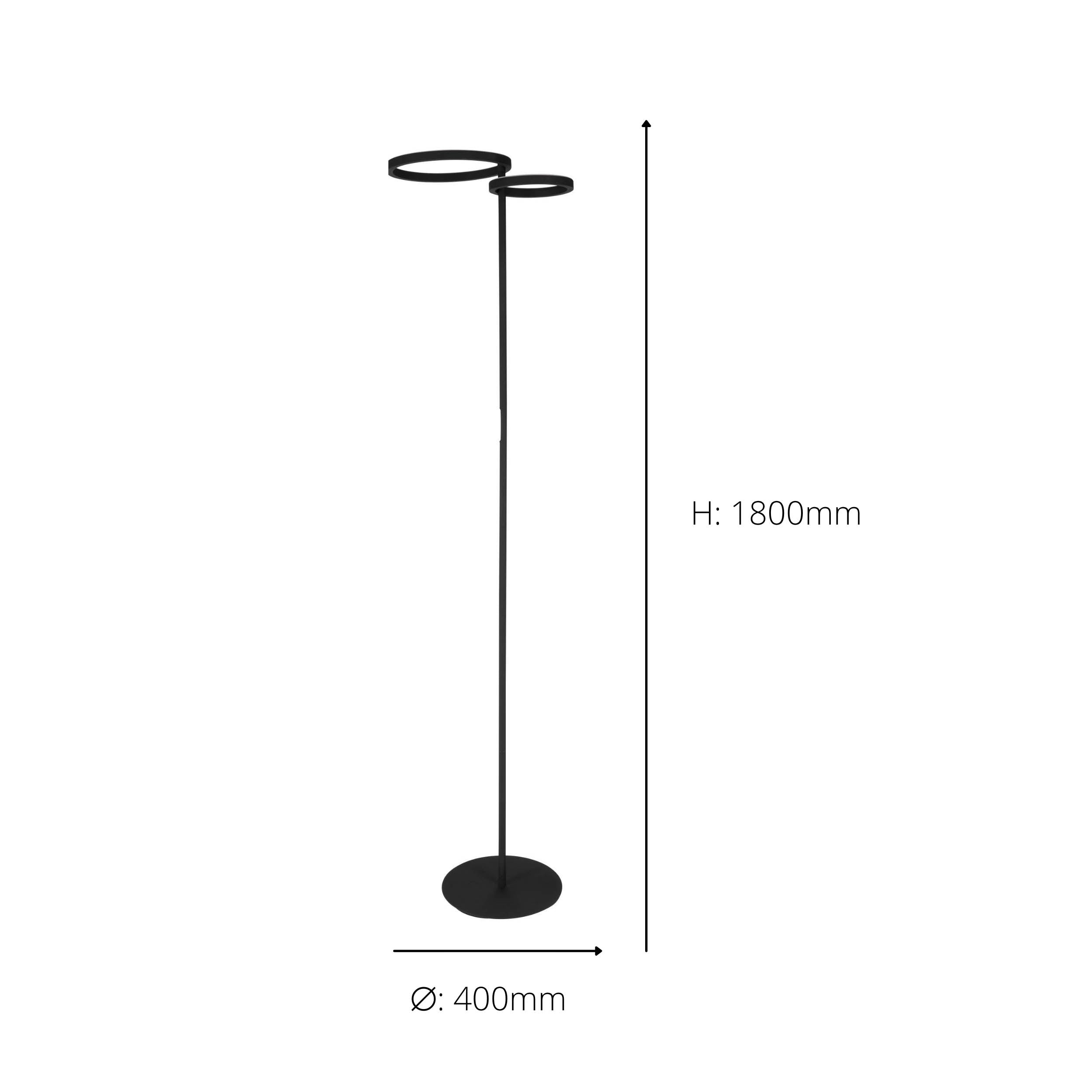 EGLO Castelpoto 1 Black Dual LED Profiles Floor Lamp