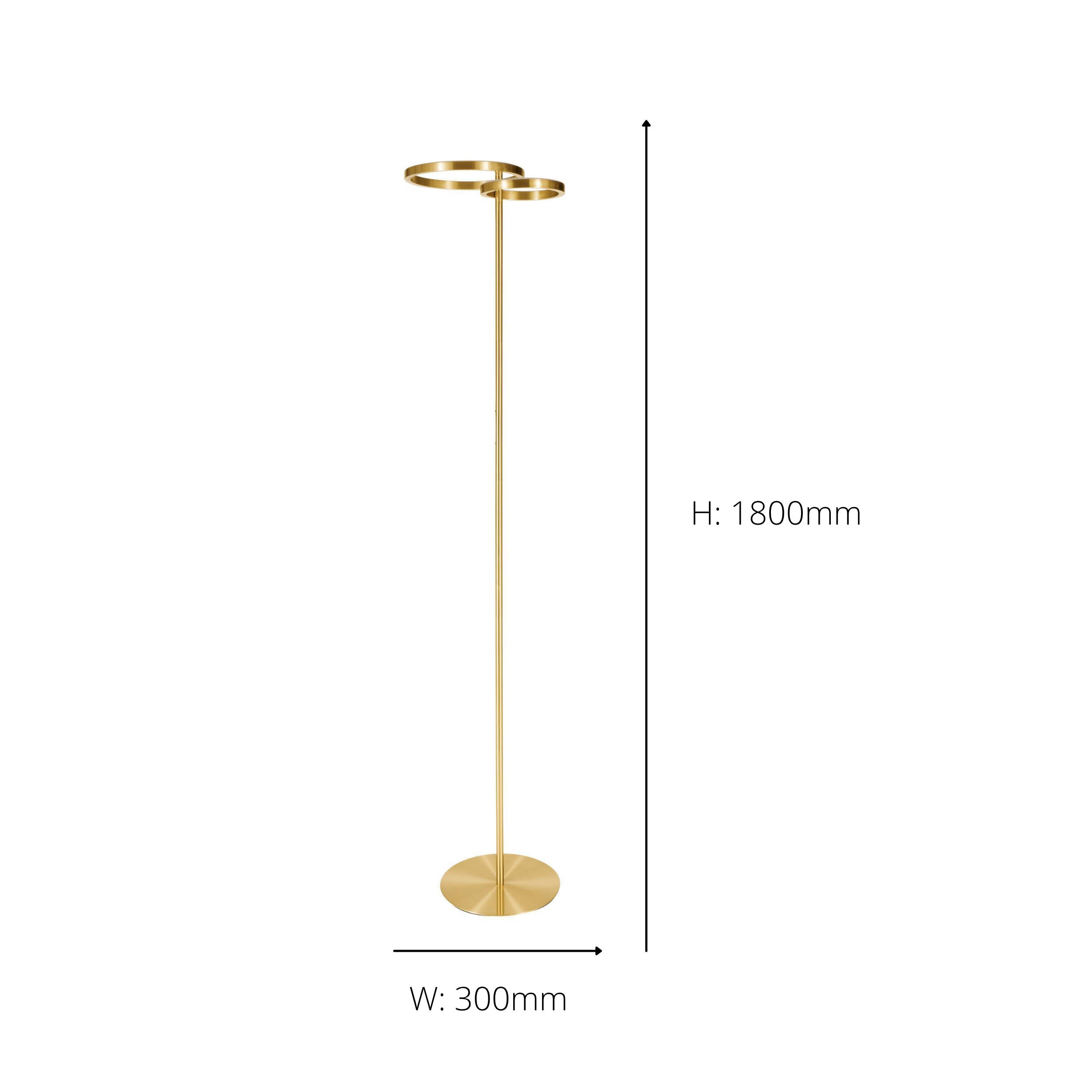 EGLO Castelpoto 1 Brushed Brass Dual LED Profiles Floor Lamp