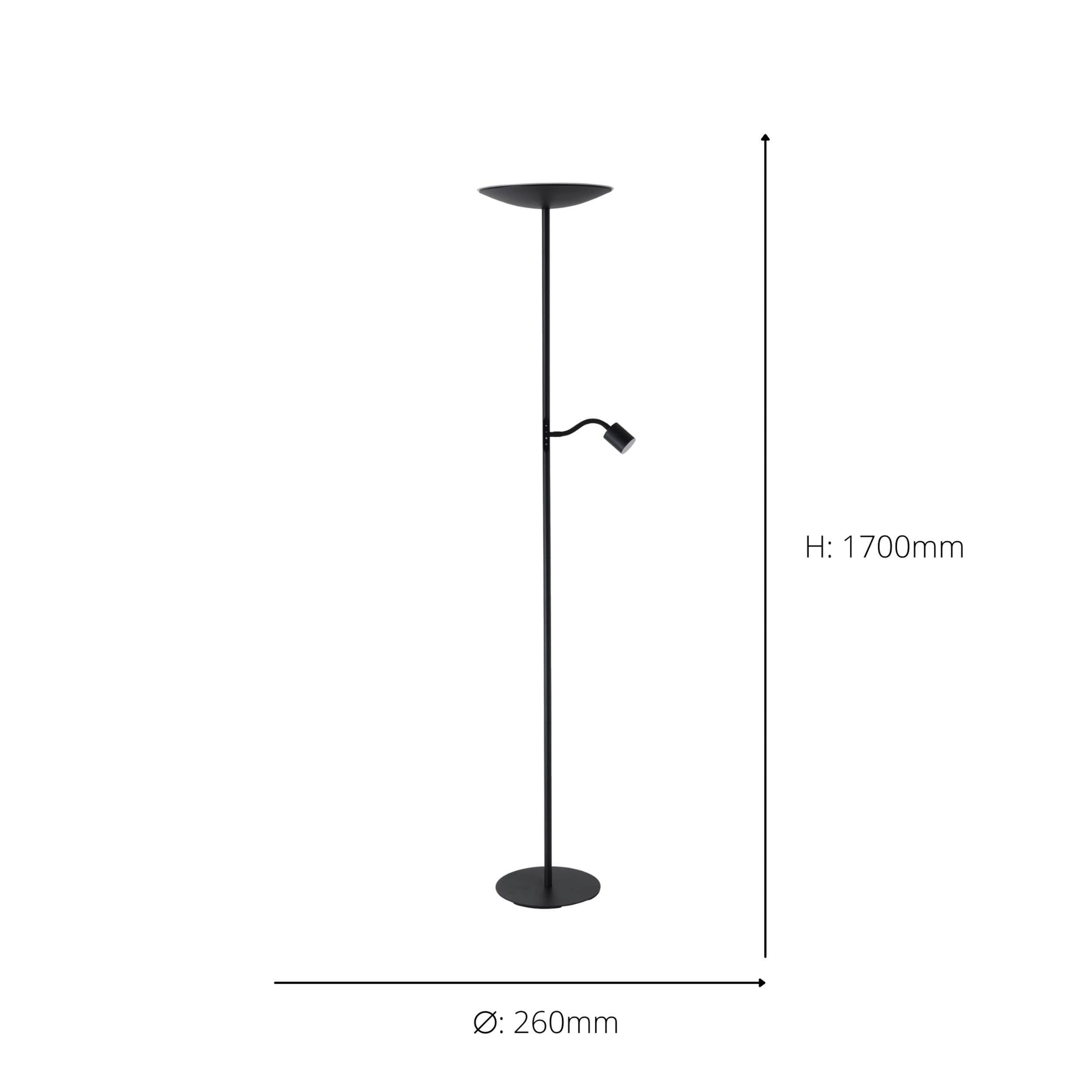 EGLO Conivarino Black Steel LED Mother & Child Floor Lamp