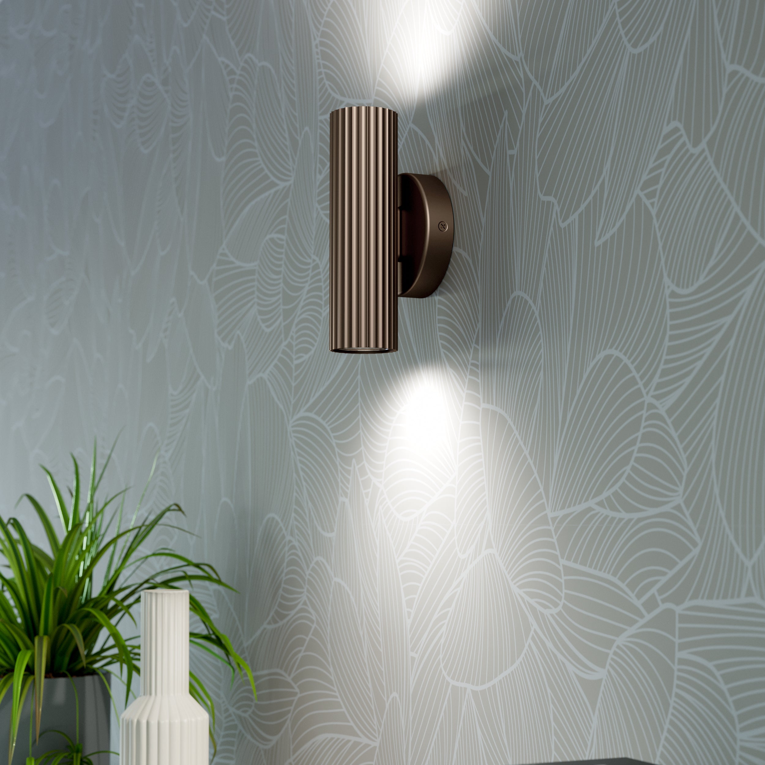 EGLO Portillo Aluminium & Steel Modern Uplight & Wall Down Light, Bronze