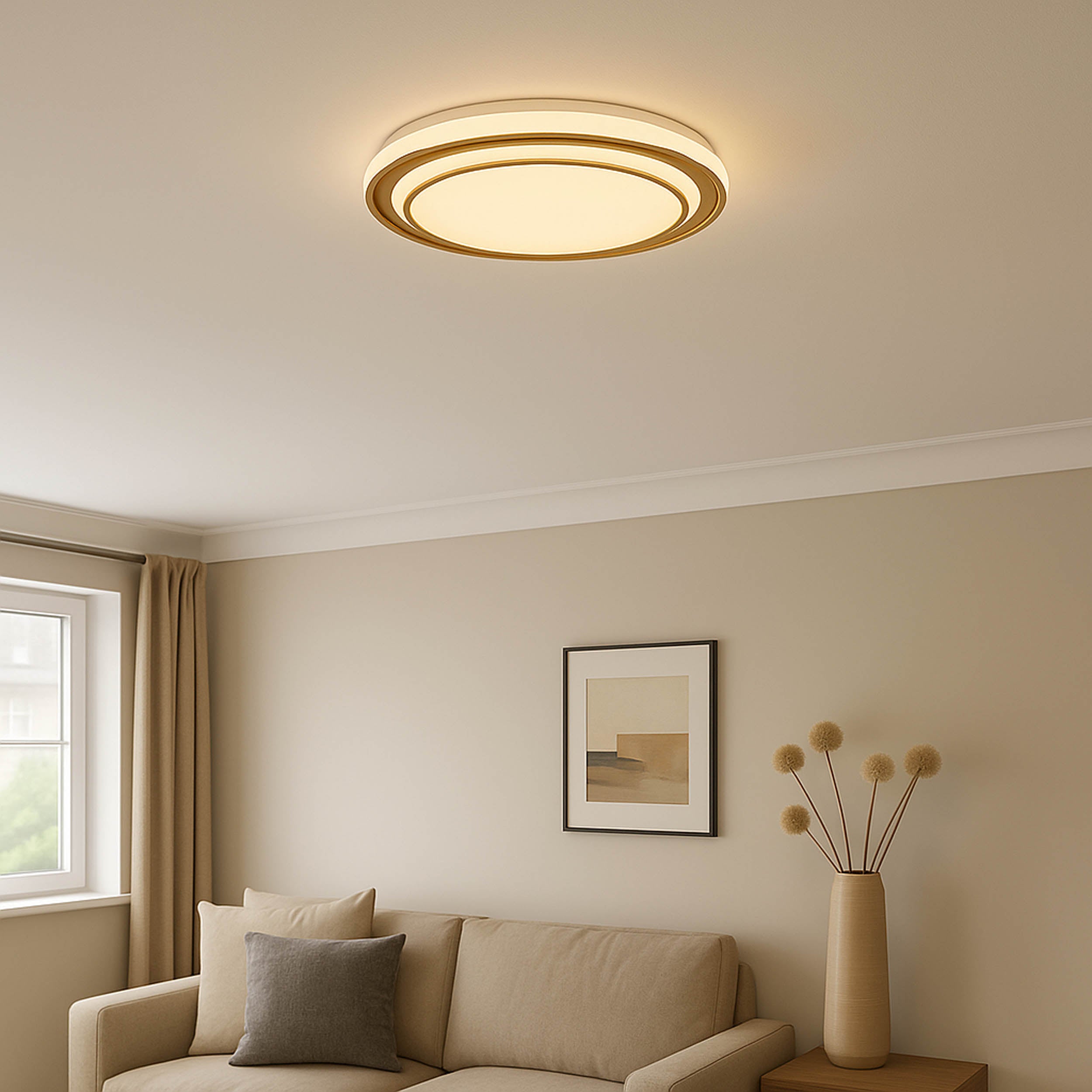 EGLO Moschetta Gold Steel LED Ceiling Light, (D) 40cm 902044