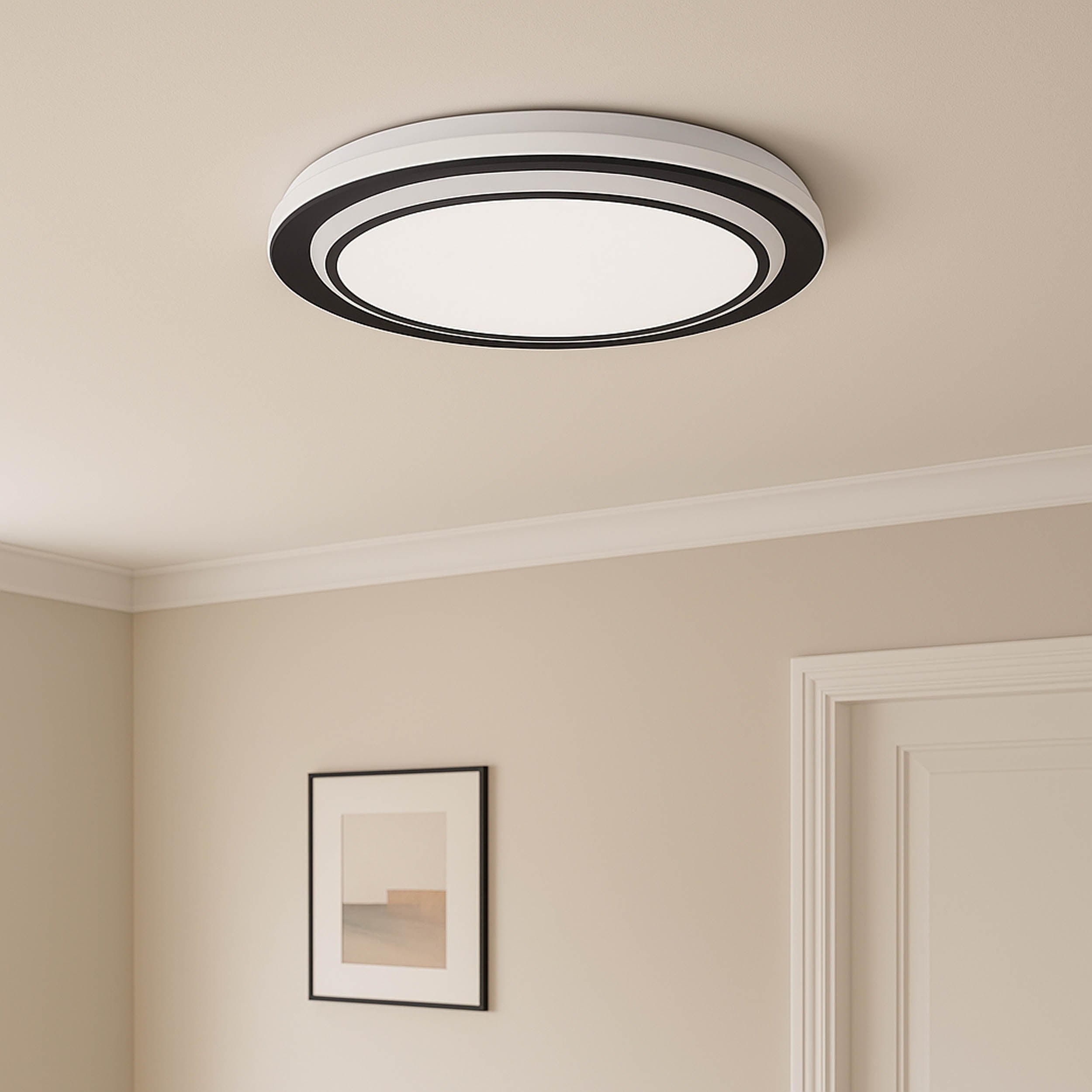 EGLO Moschetta Black Steel LED Ceiling Light, (D) 49cm 902047