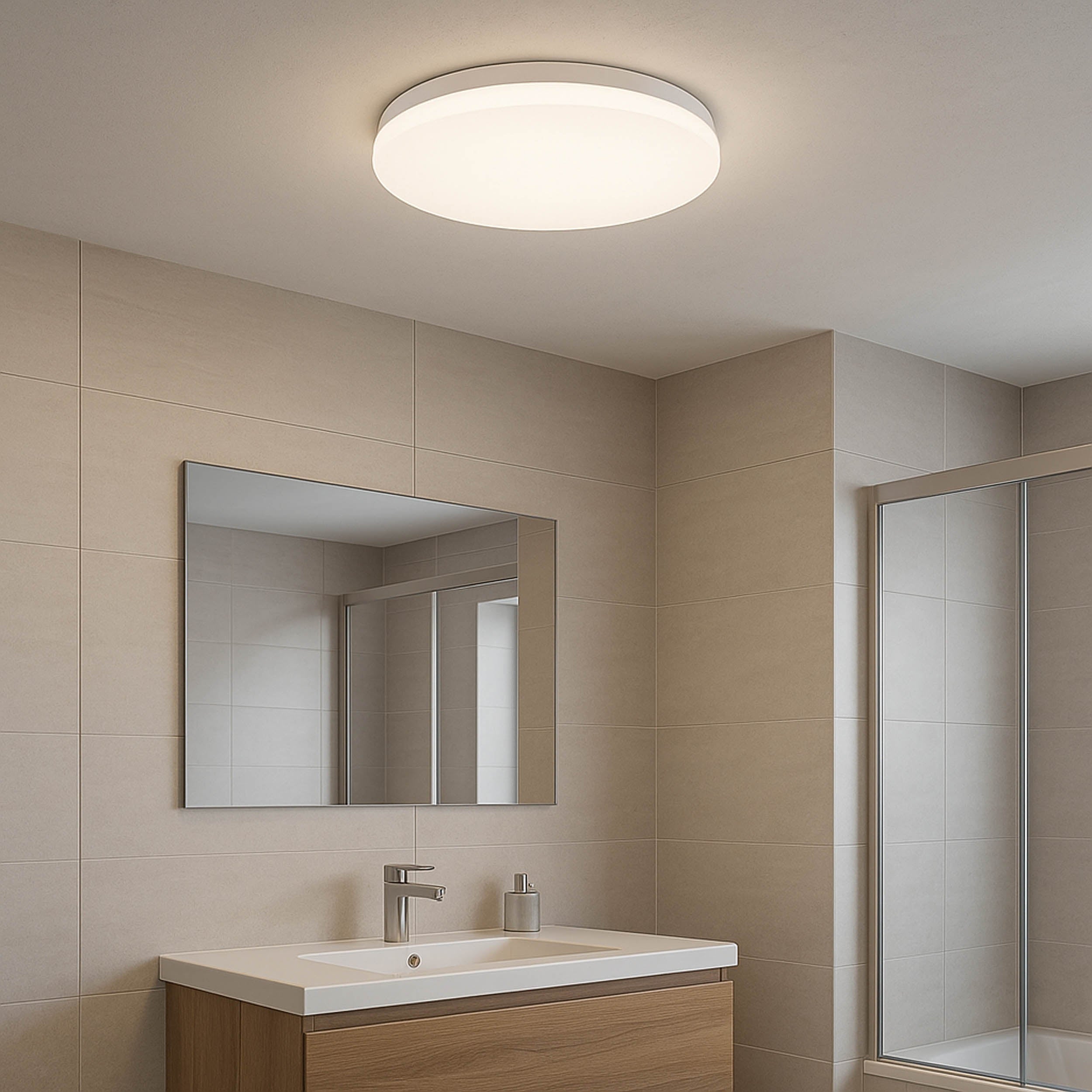 EGLO Frania-IP White Steel LED CCT Bathroom Ceiling Light