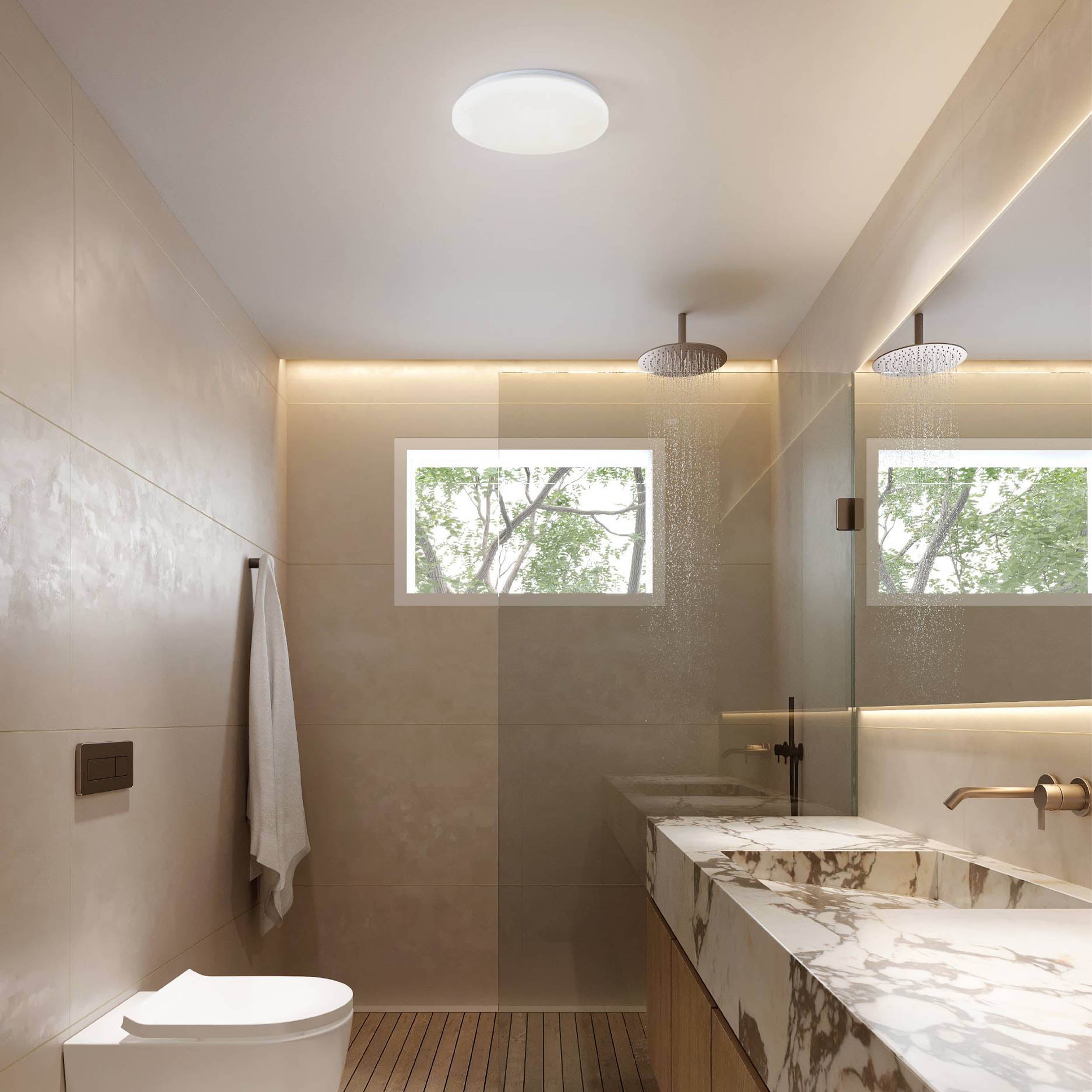 EGLO Frania-IP White Steel & Plastic LED CCT Bathroom Ceiling Light