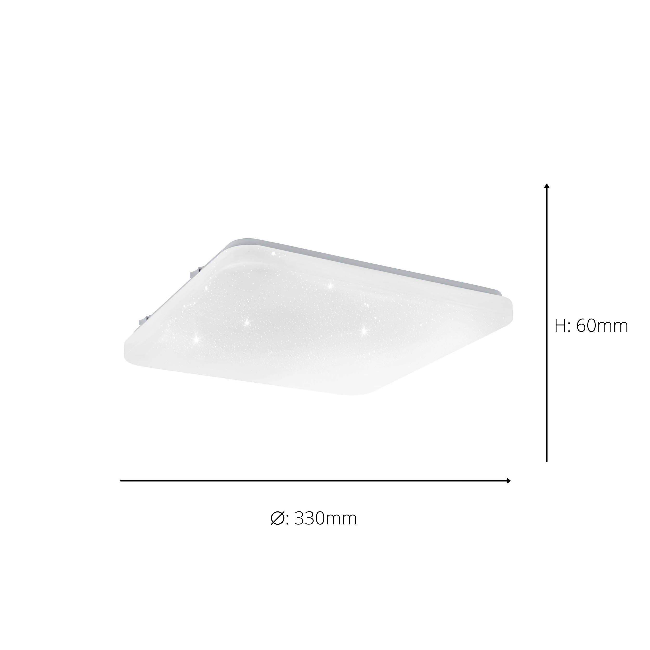 EGLO Frania-IP White Steel LED CCT Square Bathroom Ceiling Light