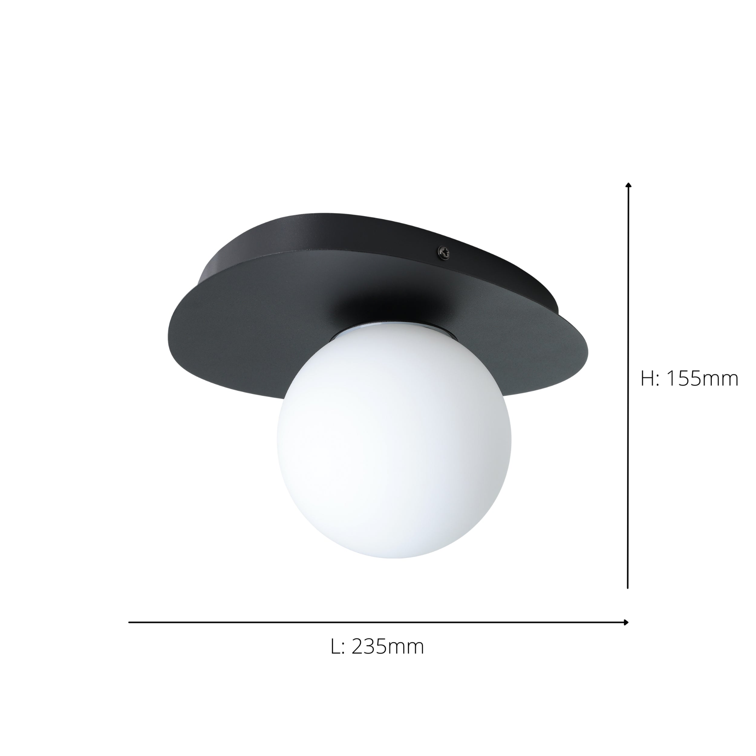 EGLO Castrovido Matte Glass & Steel Modern Bathroom Wall Light, Black