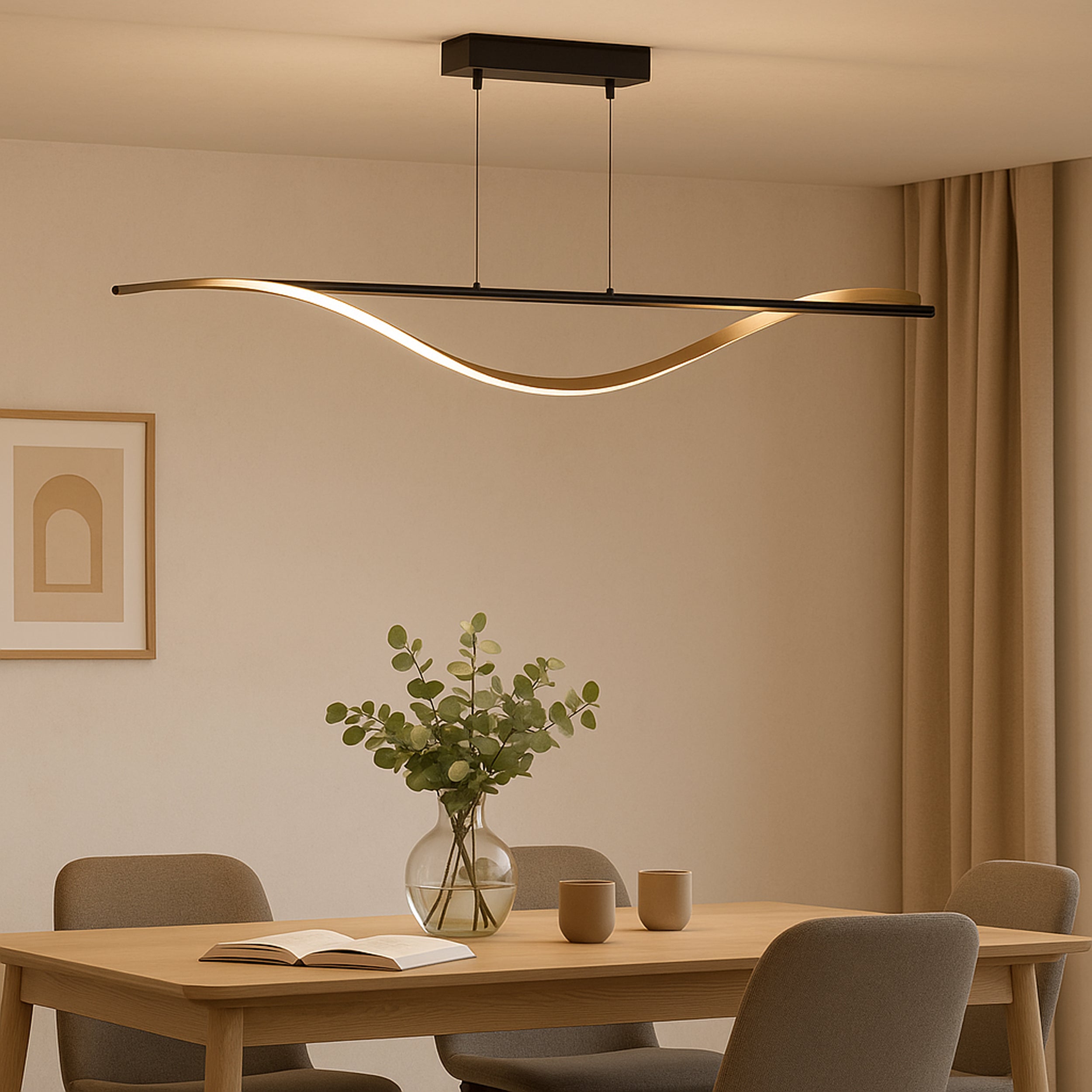 EGLO Conaprato Black & Brushed Brass Modern Ceiling Light