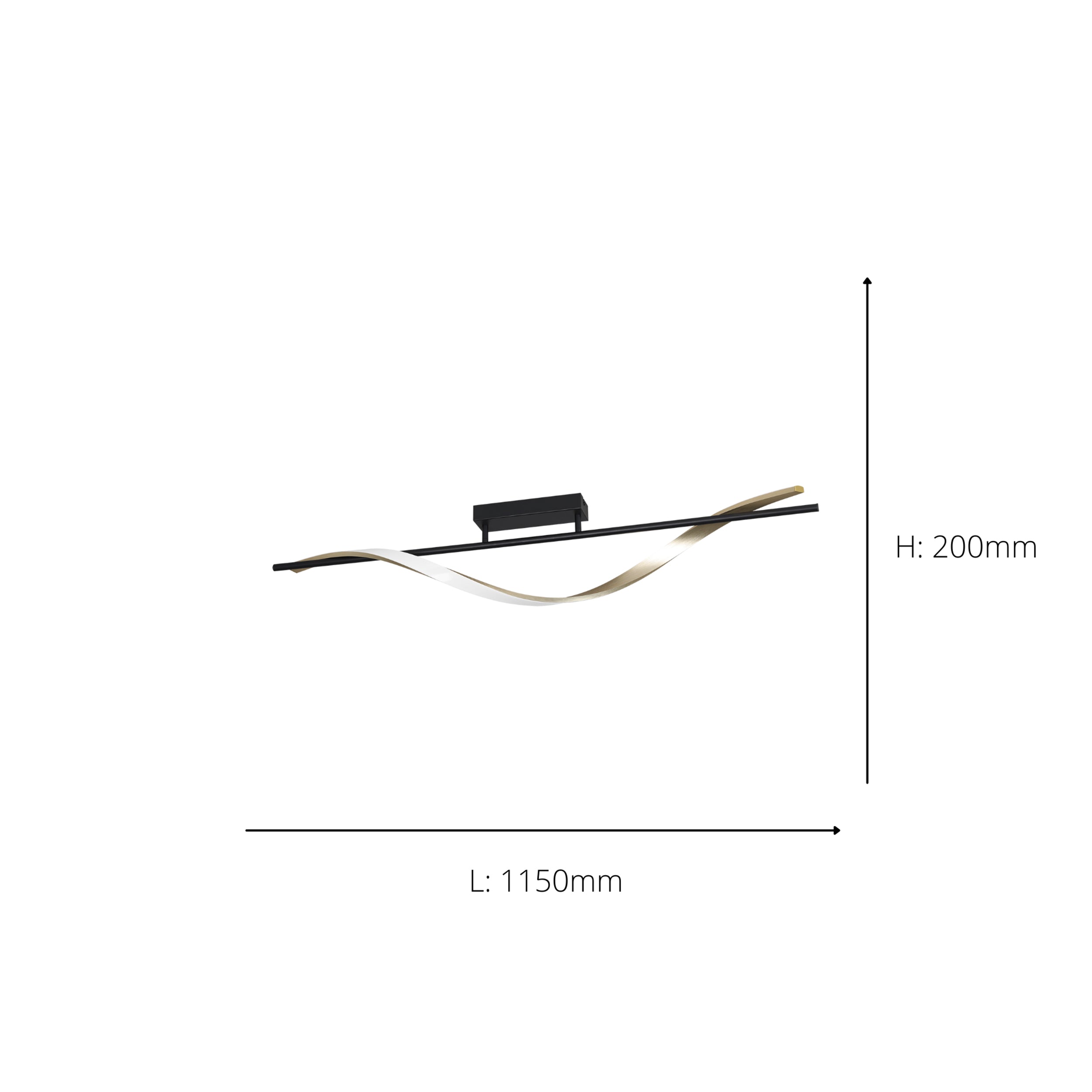 EGLO Conaprato Black & Brushed Brass Modern Ceiling Light