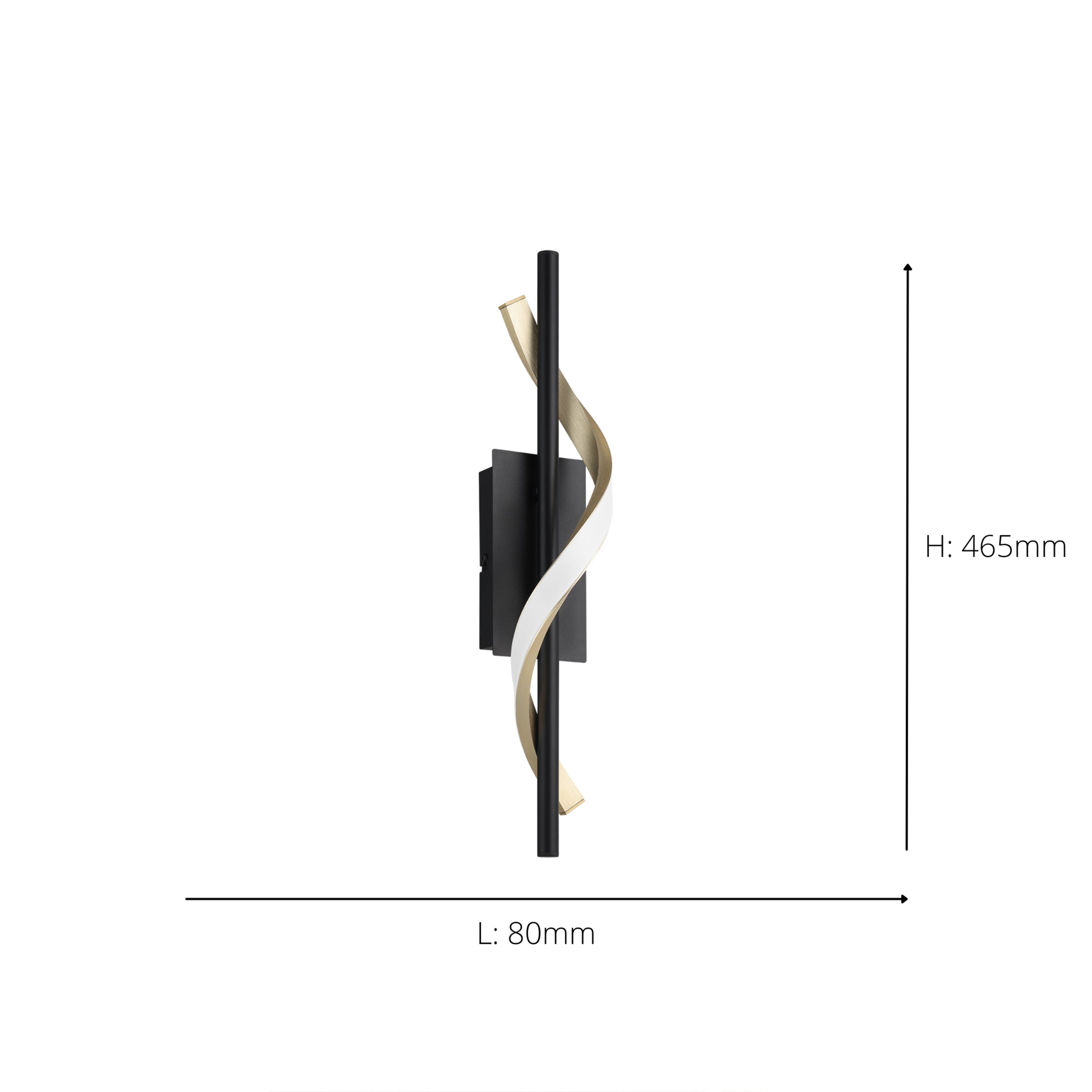 EGLO Conaprato Black & Brushed Brass Modern Wall Light