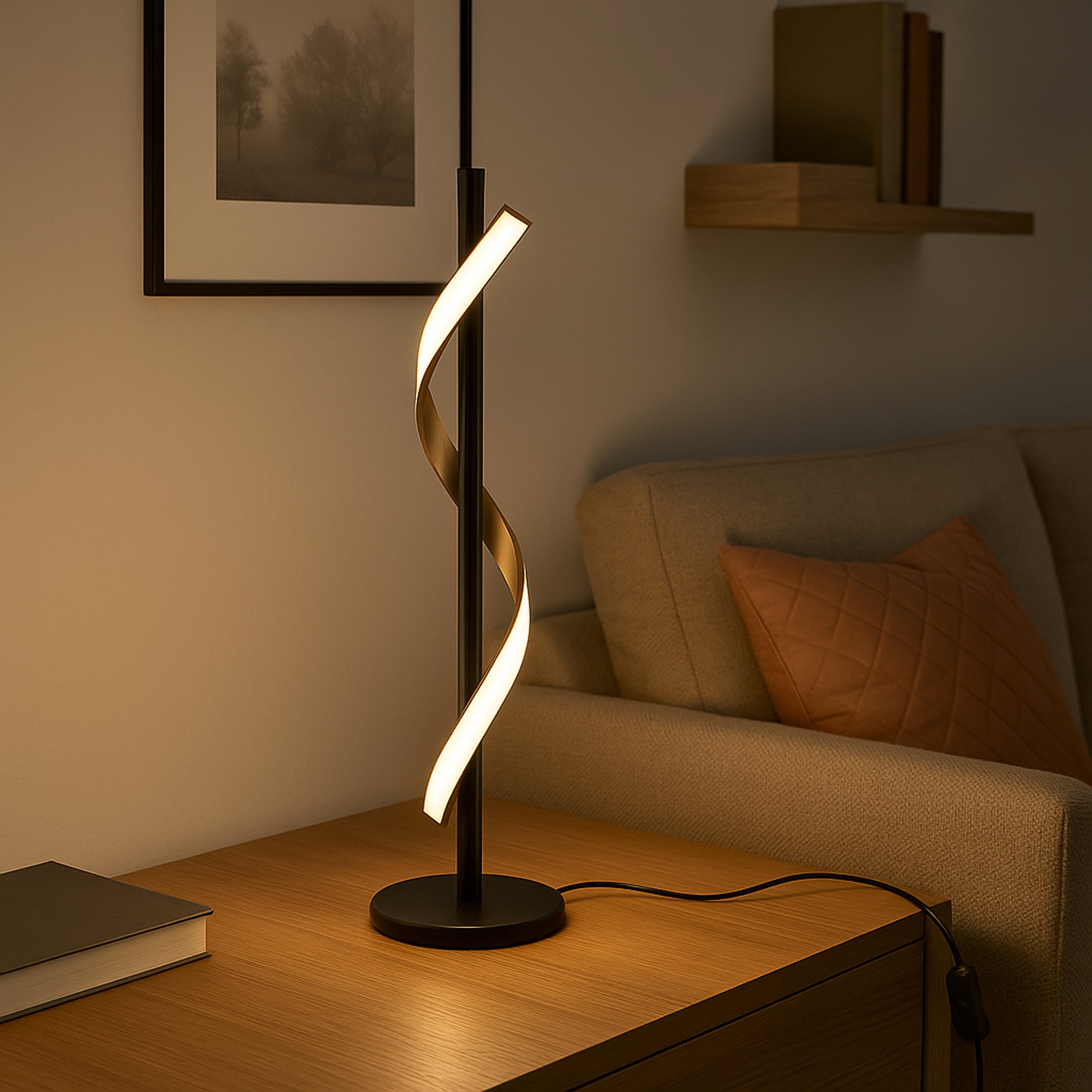 EGLO Conaprato Black & Brushed Brass Modern Table Lamp