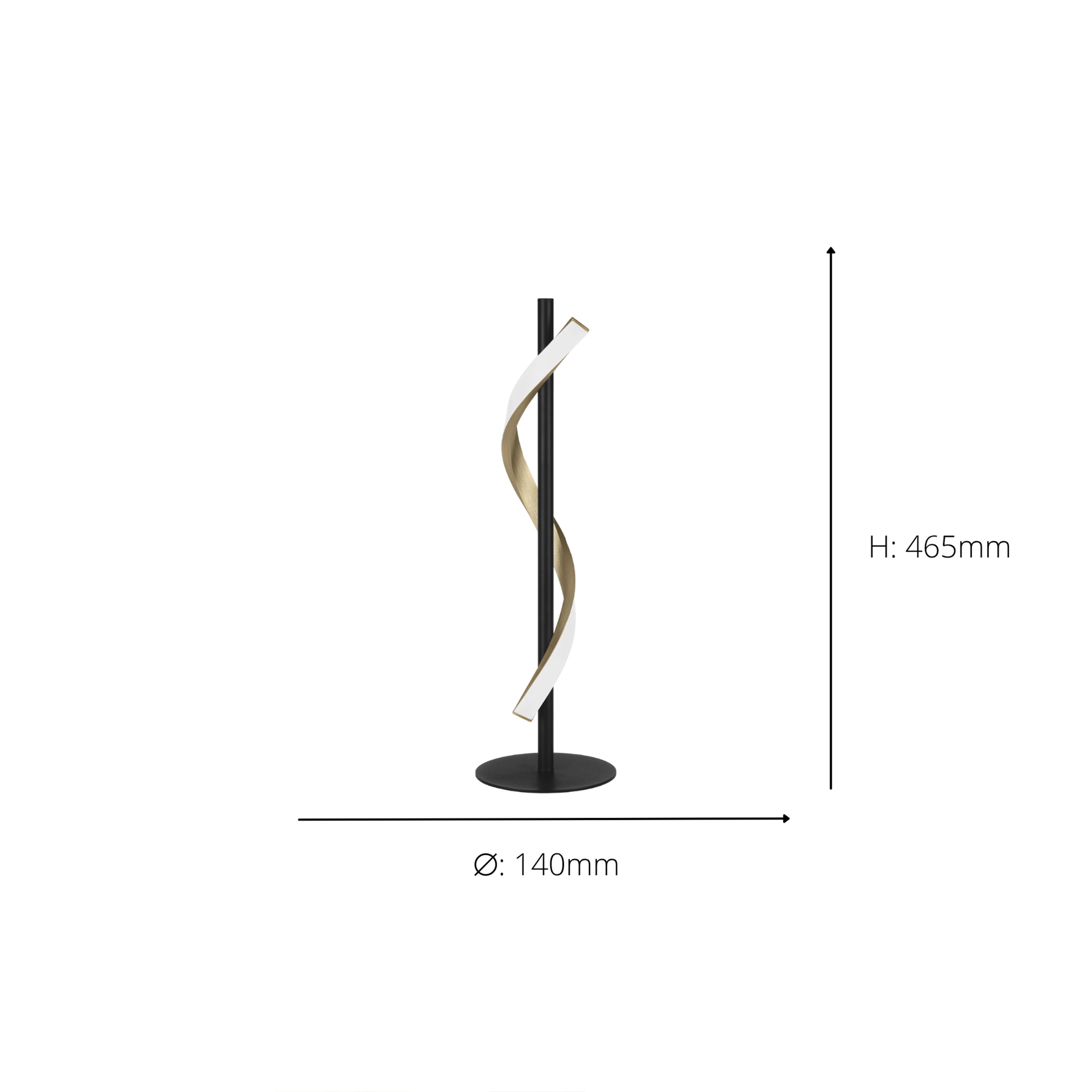 EGLO Conaprato Black & Brushed Brass Modern Table Lamp