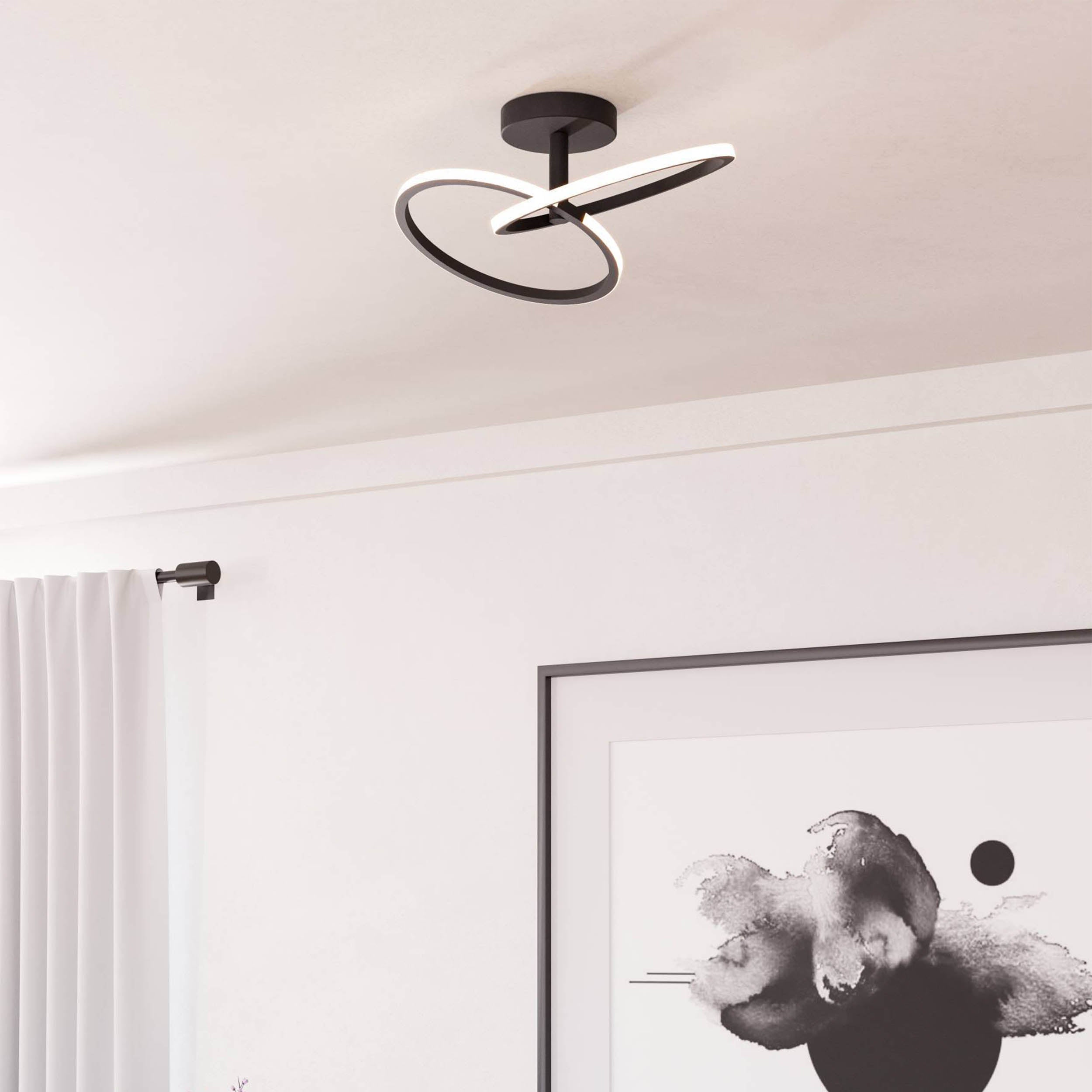 EGLO Congiunti Black Steel LED Dual Profile Ceiling Light