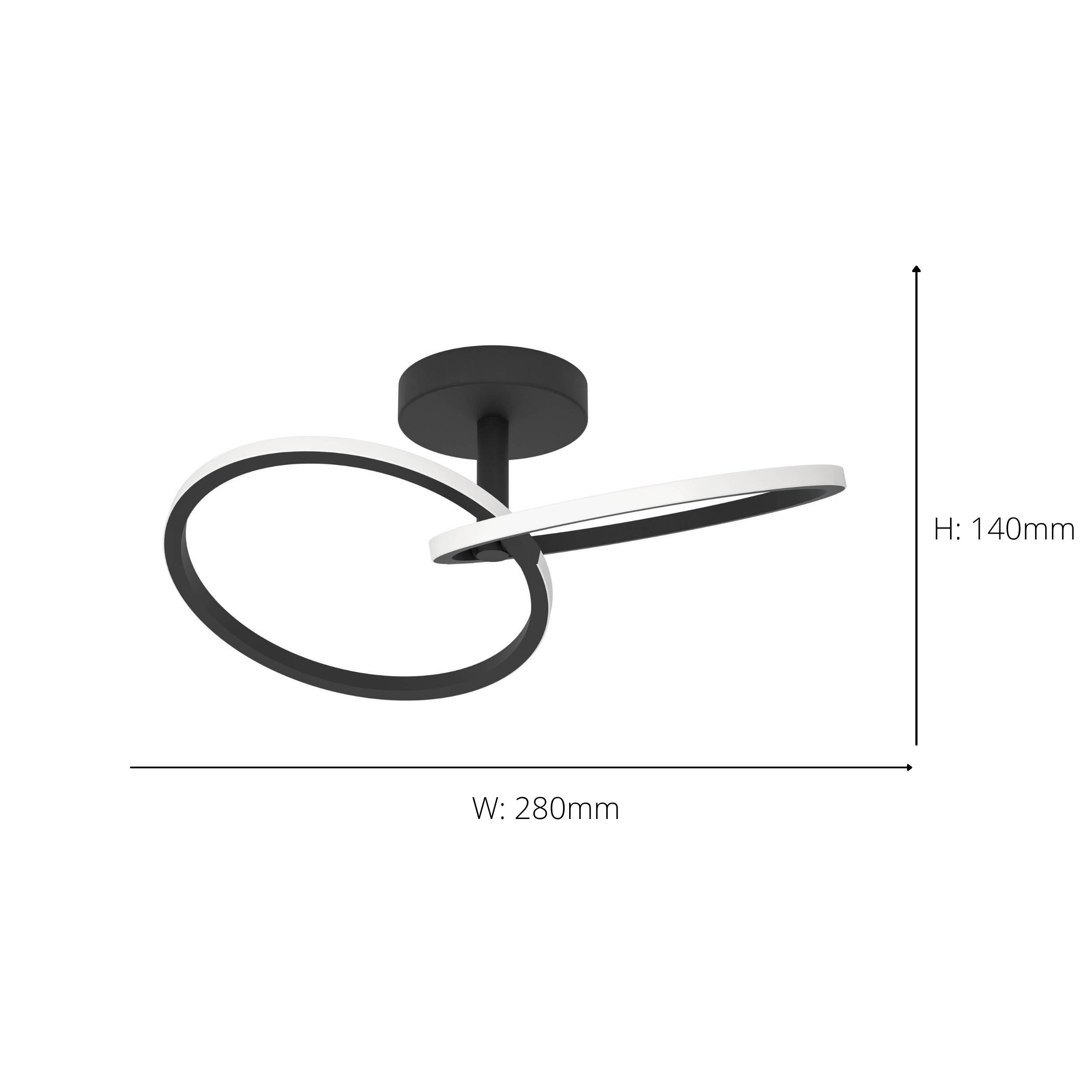 EGLO Congiunti Black Steel LED Dual Profile Ceiling Light