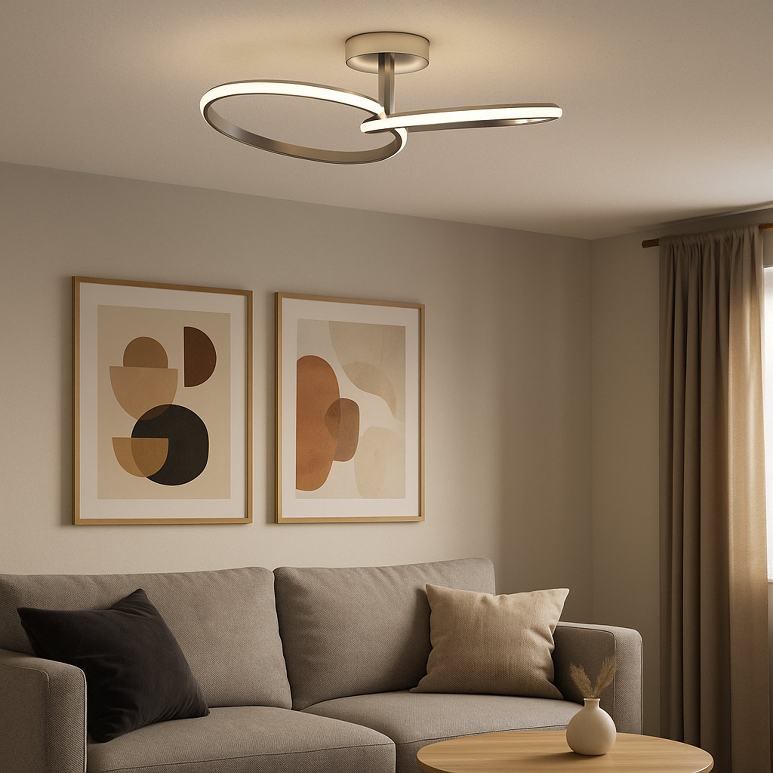EGLO Congiunti Chrome Dual LED CCT Modern Ceiling Light