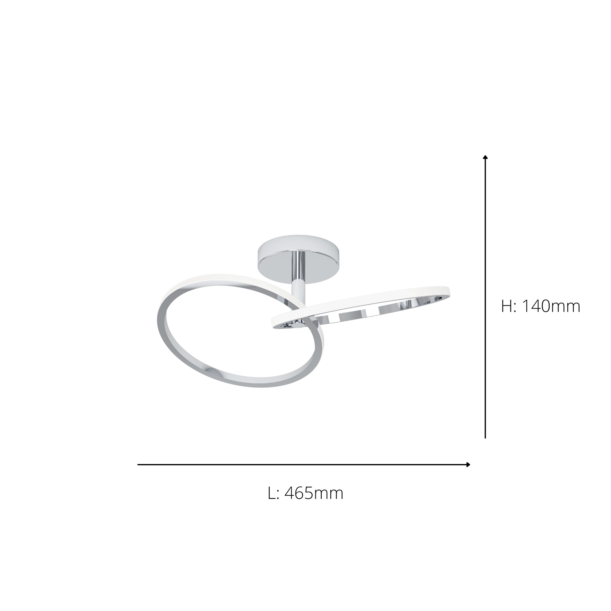 EGLO Congiunti Chrome Dual LED CCT Modern Ceiling Light