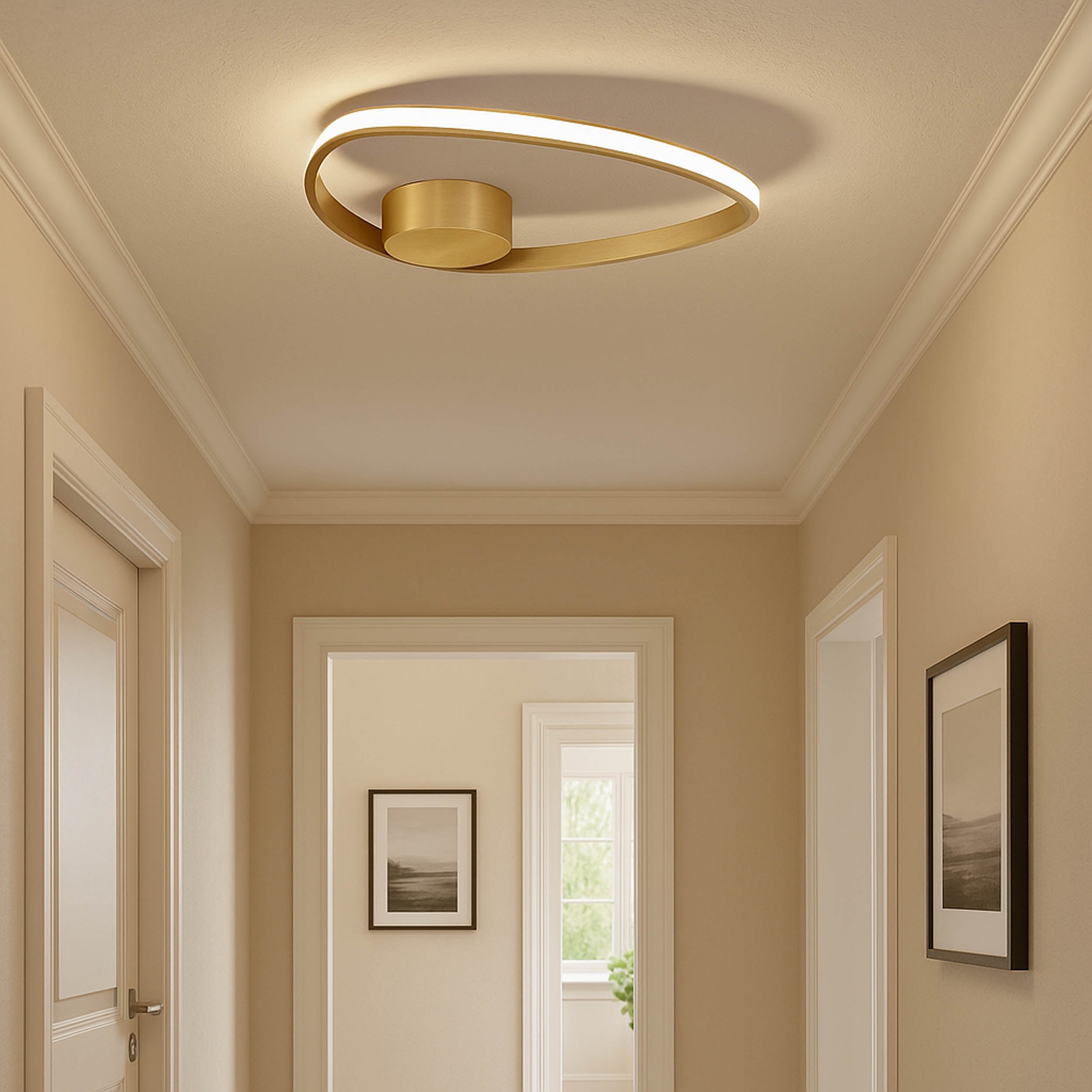 EGLO Moschella Brushed Brass Steel & Aluminium LED Ceiling Light
