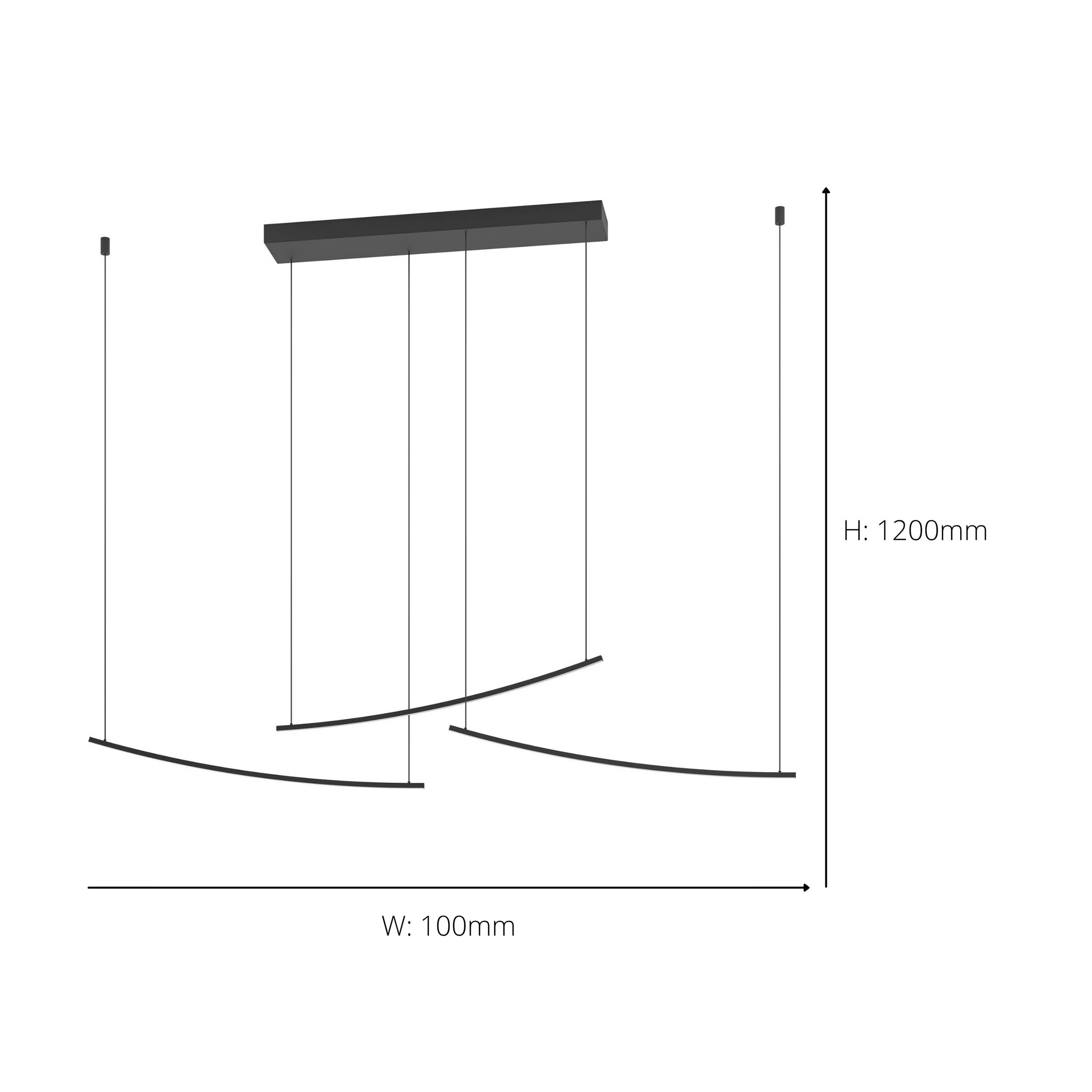 EGLO Villeggi Black Contemporary LED Pendant Light