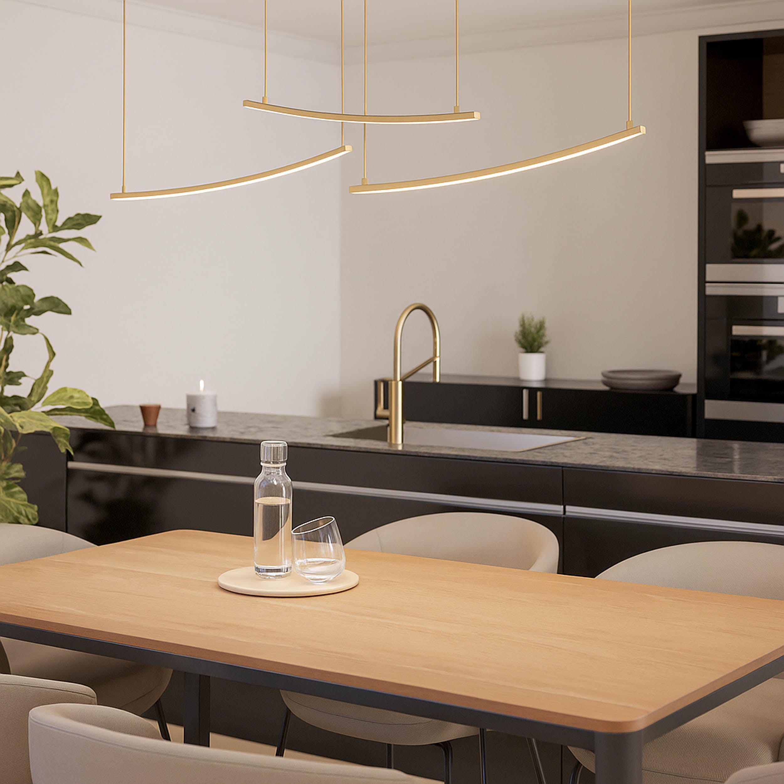 EGLO Villeggi Matte Brass Contemporary LED Pendant Light