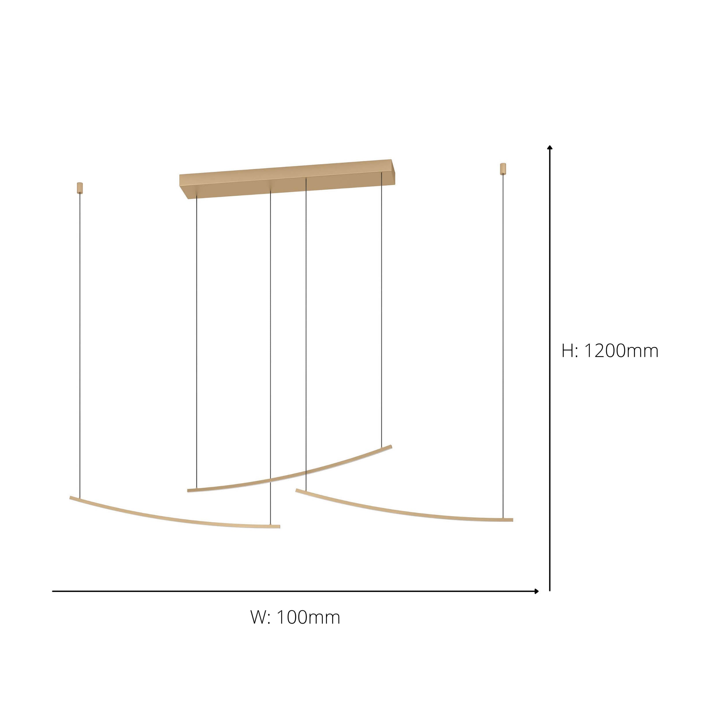 EGLO Villeggi Matte Brass Contemporary LED Pendant Light