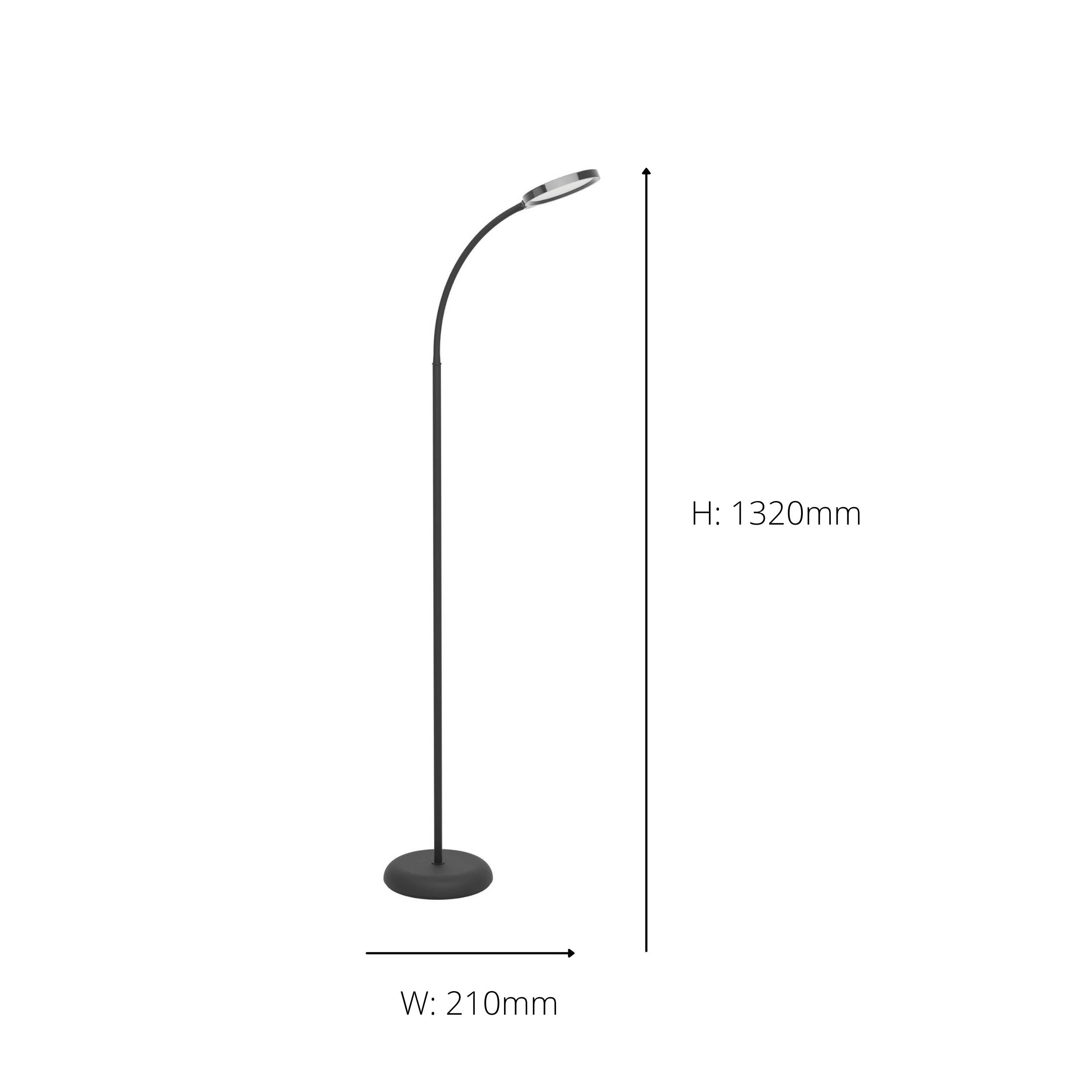 EGLO Lauro Black Plastic LED Floor Light