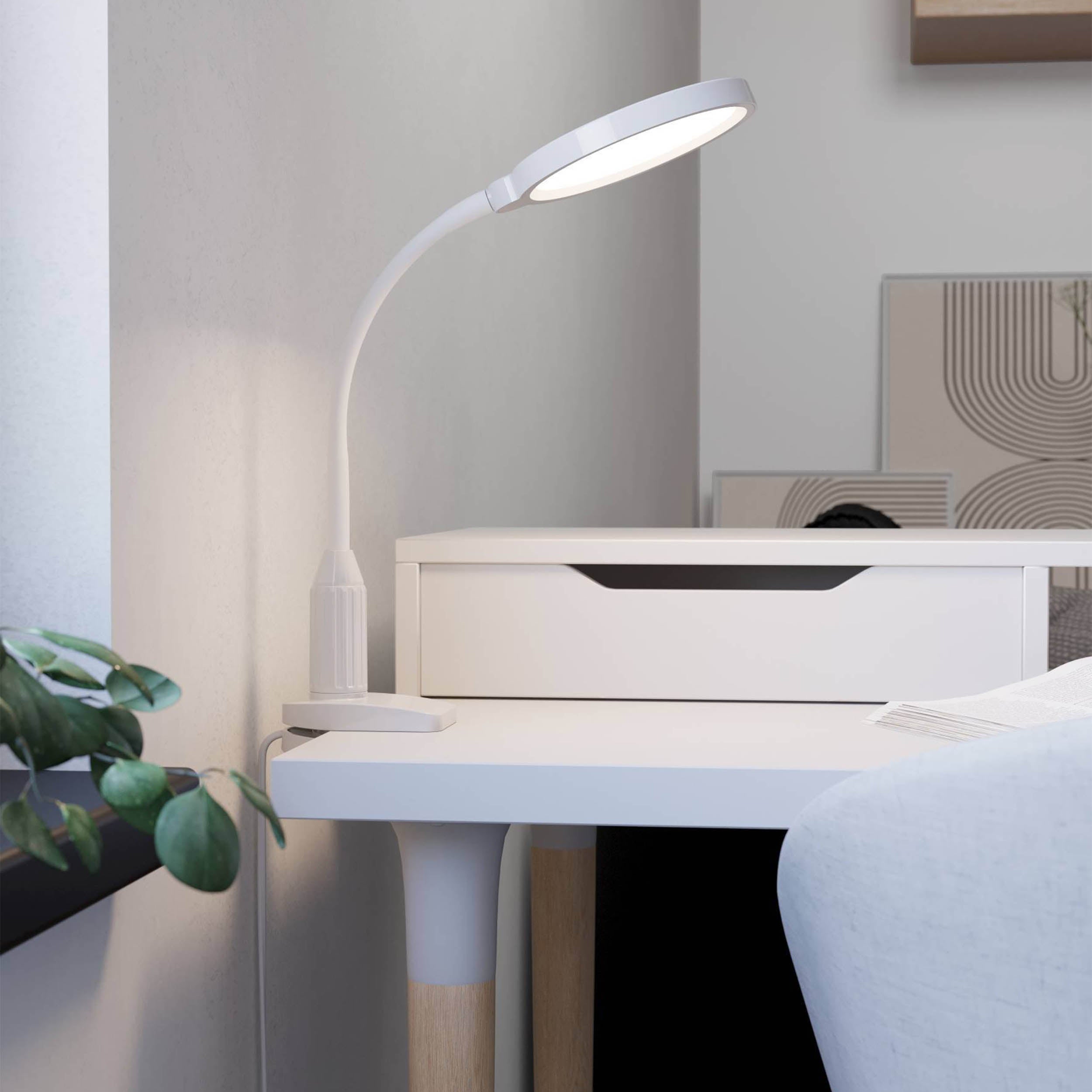 EGLO Lauro White Plastic LED Clamp Table Light