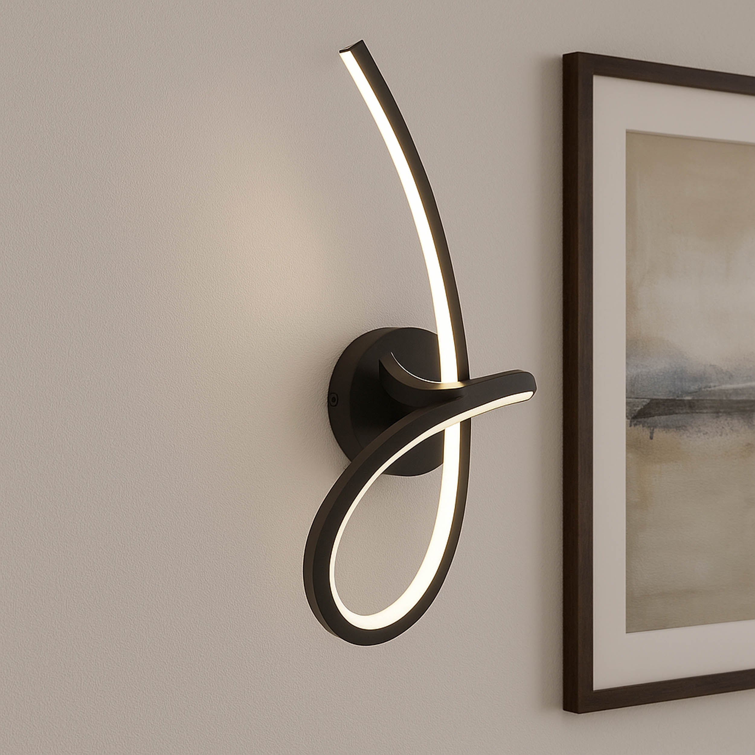 EGLO Cardoncito Black Steel & Plastic LED Wall Light
