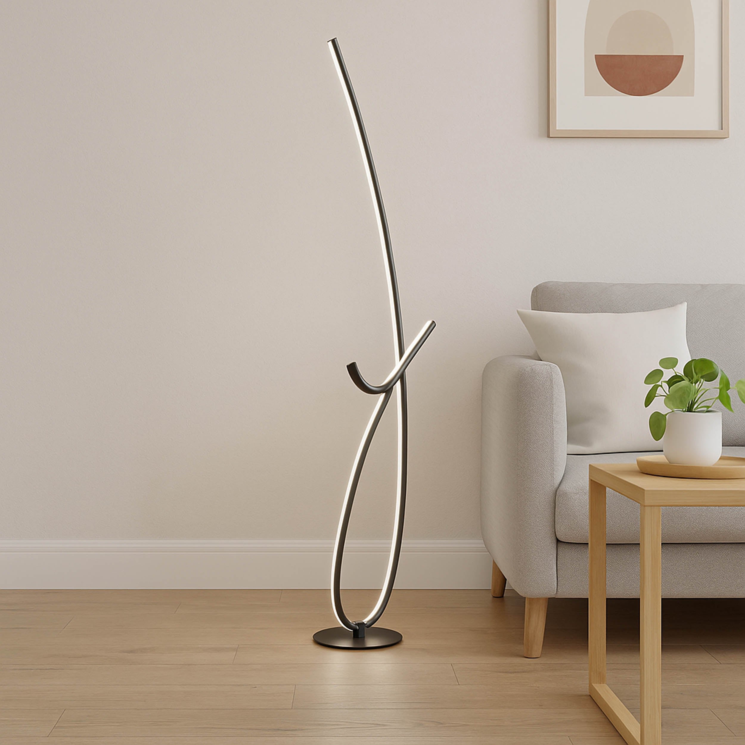 EGLO Cardoncito Black Steel & Plastic LED Floor Light