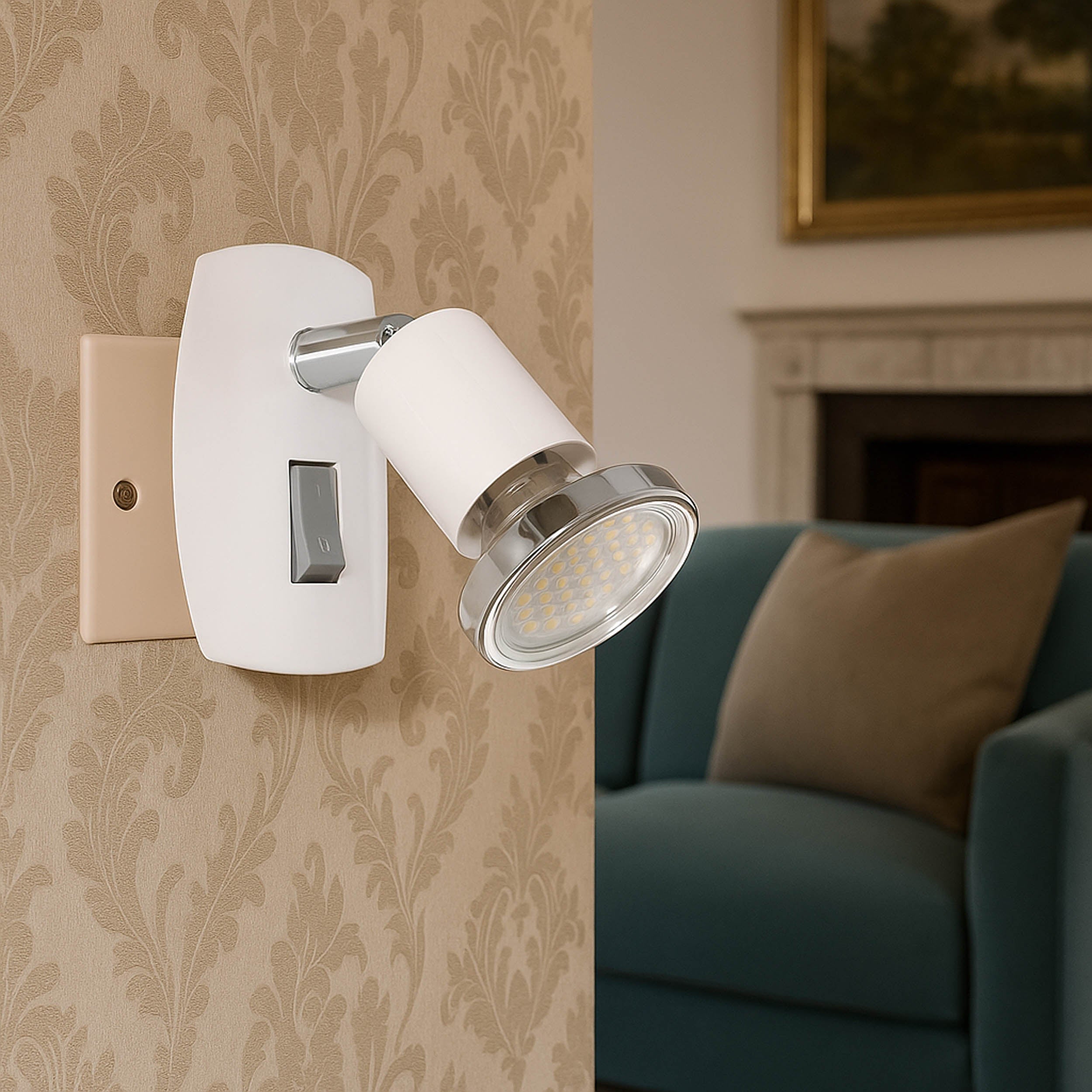 EGLO Mini 4 Chrome Steel LED Plug-In Wall Light