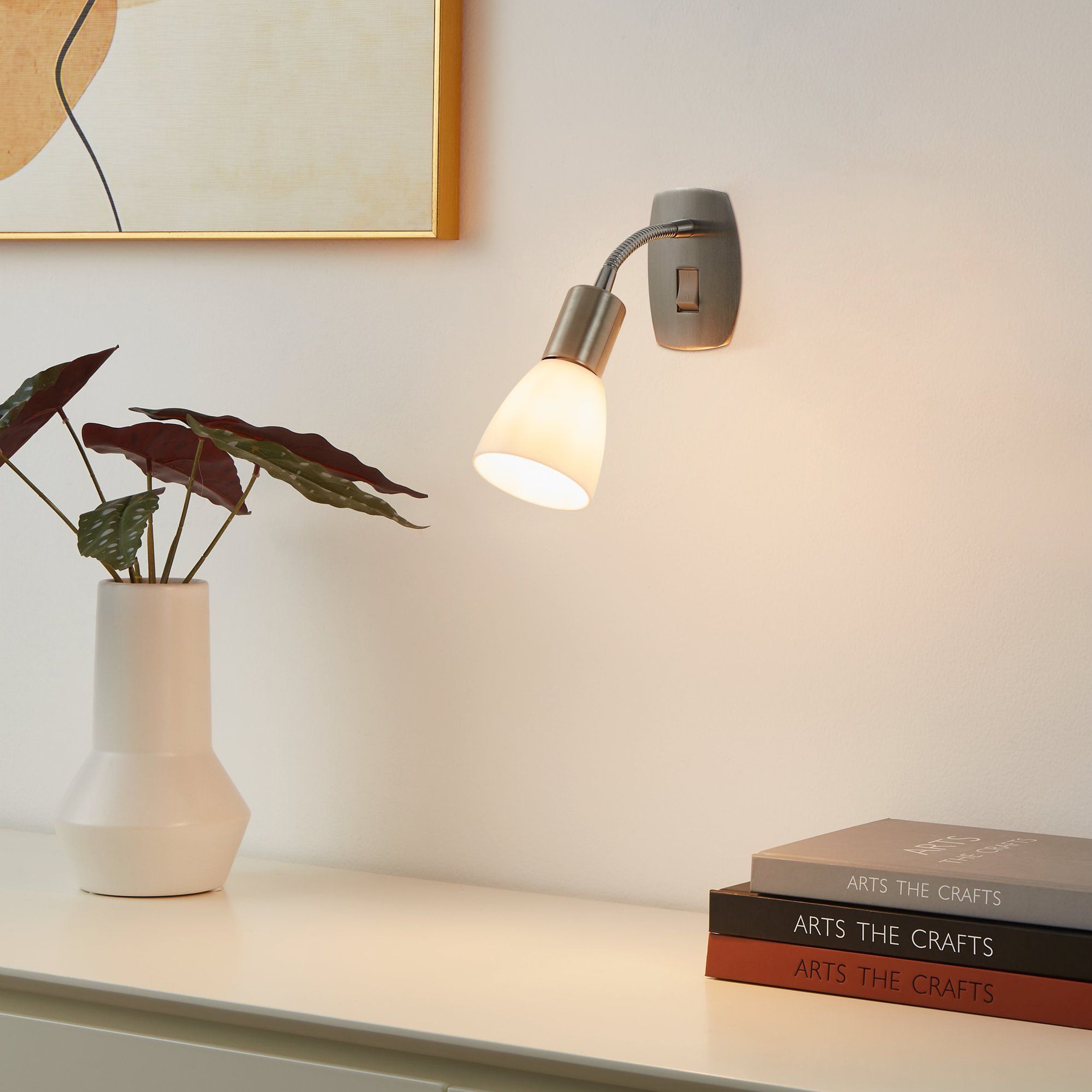 EGLO Dakar Chrome Steel LED Plug-In Wall Light