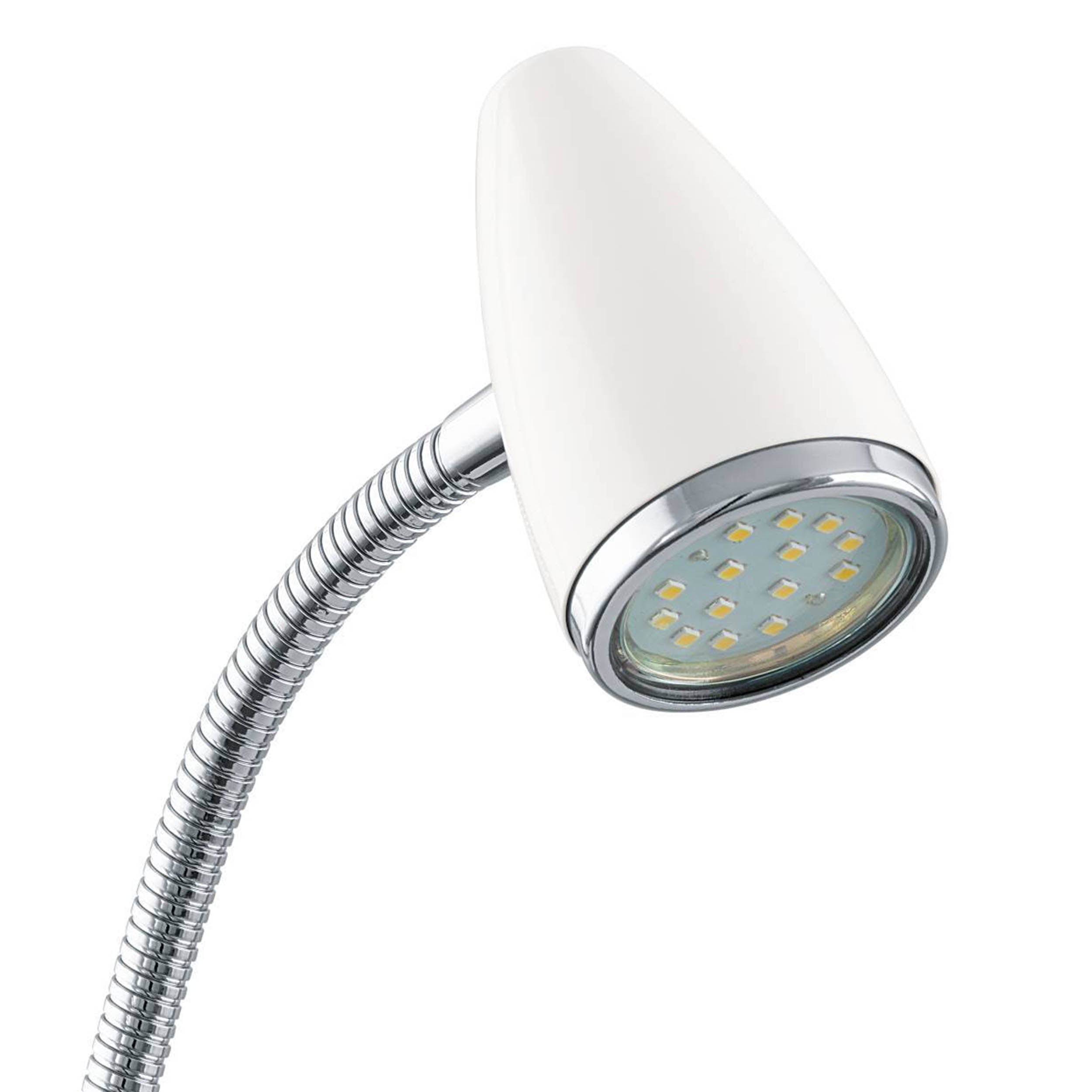 EGLO Riccio 1 White & Chrome LED Clamp Table Light