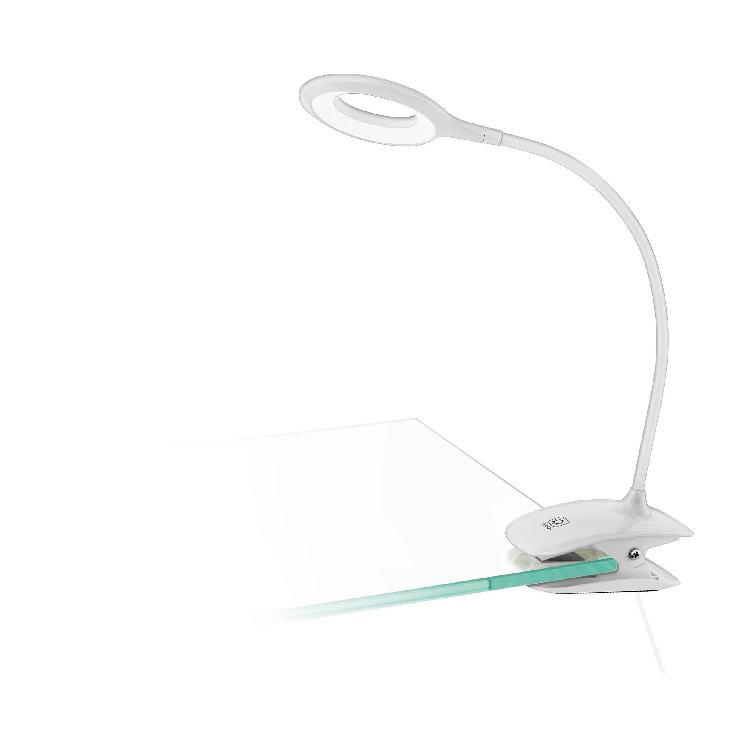 EGLO Cabado White Plastic LED Clamp Table Light