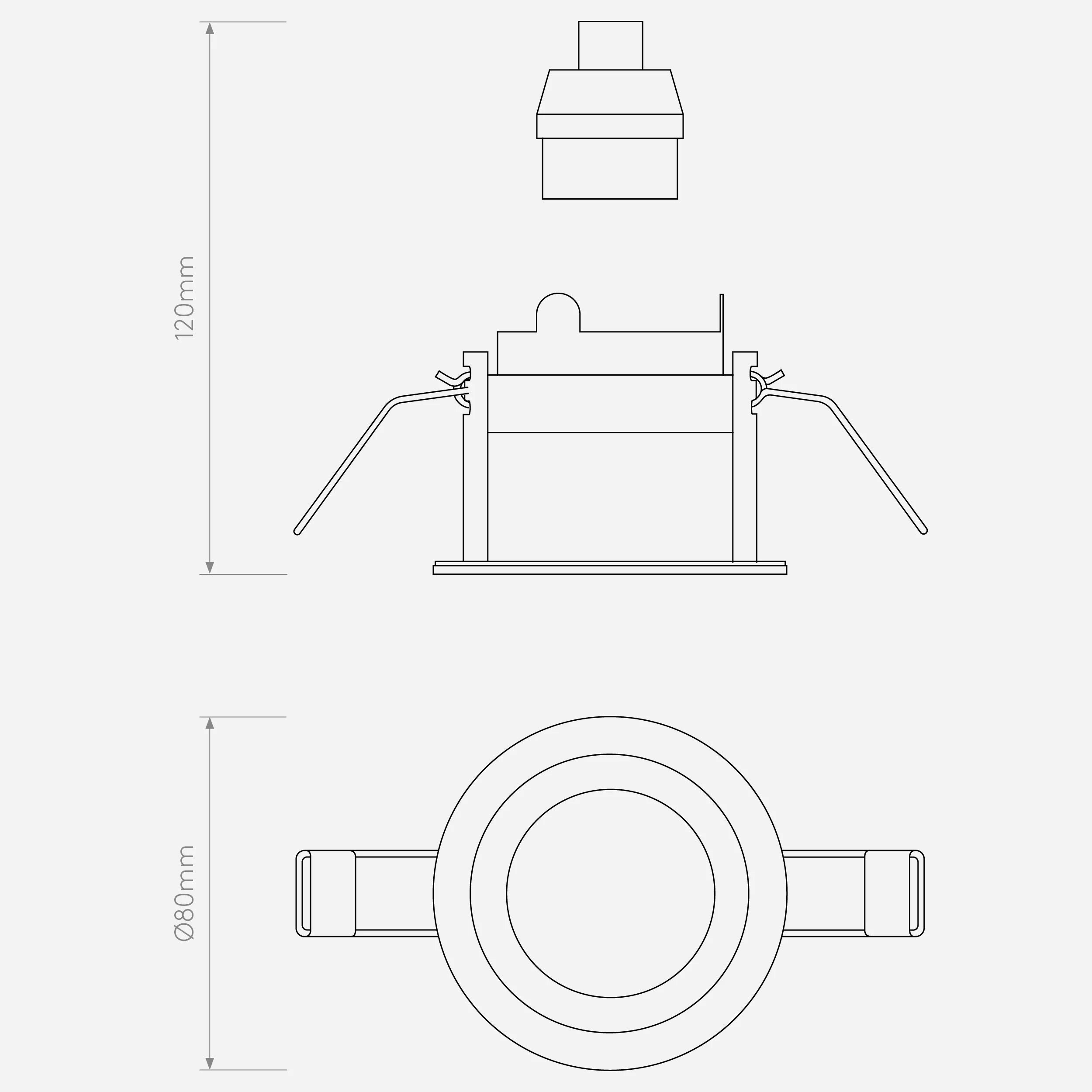 Pinhole Slimline Round Fixed Fire-Rated IP65