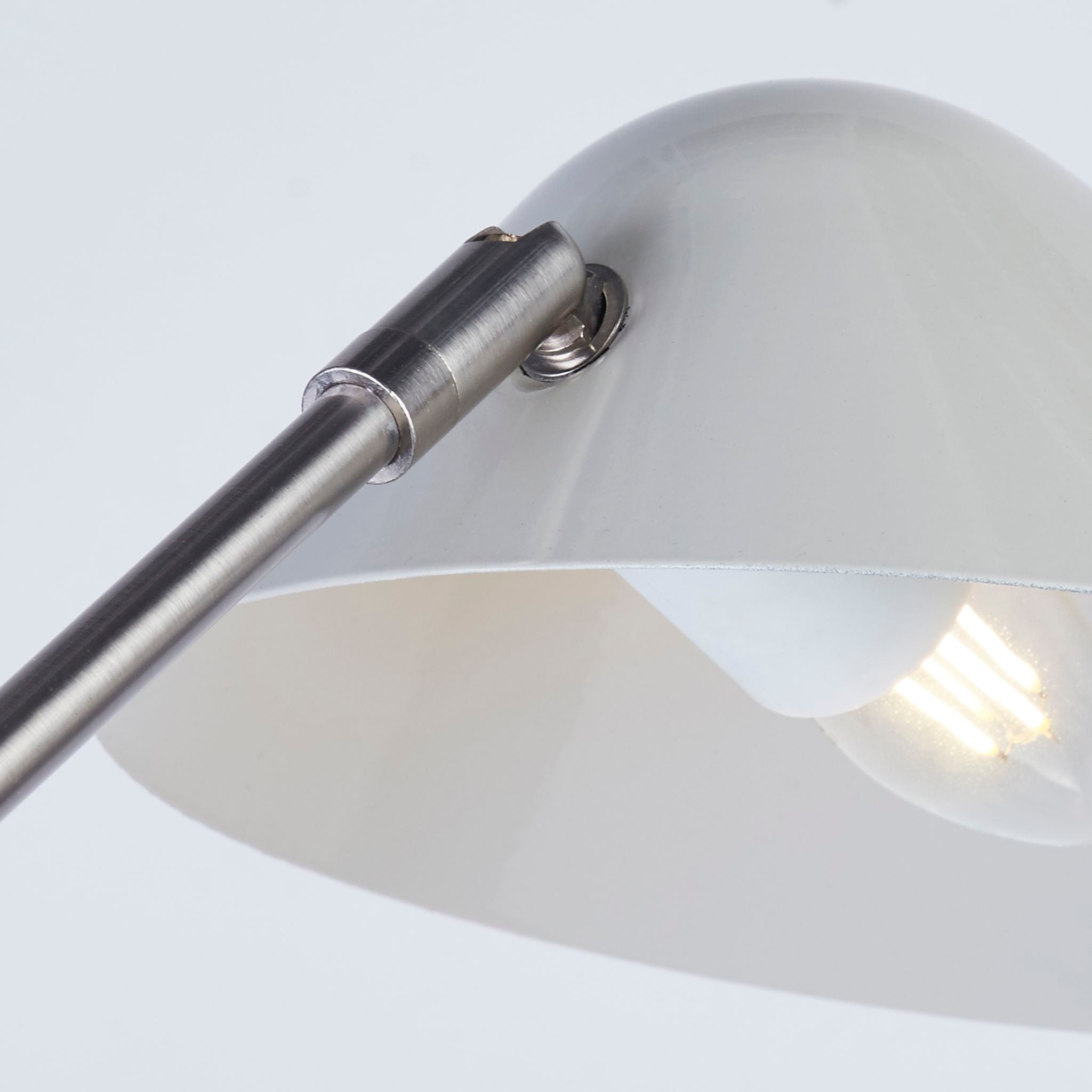 Swan Floor Lamp - Chrome & White Metal