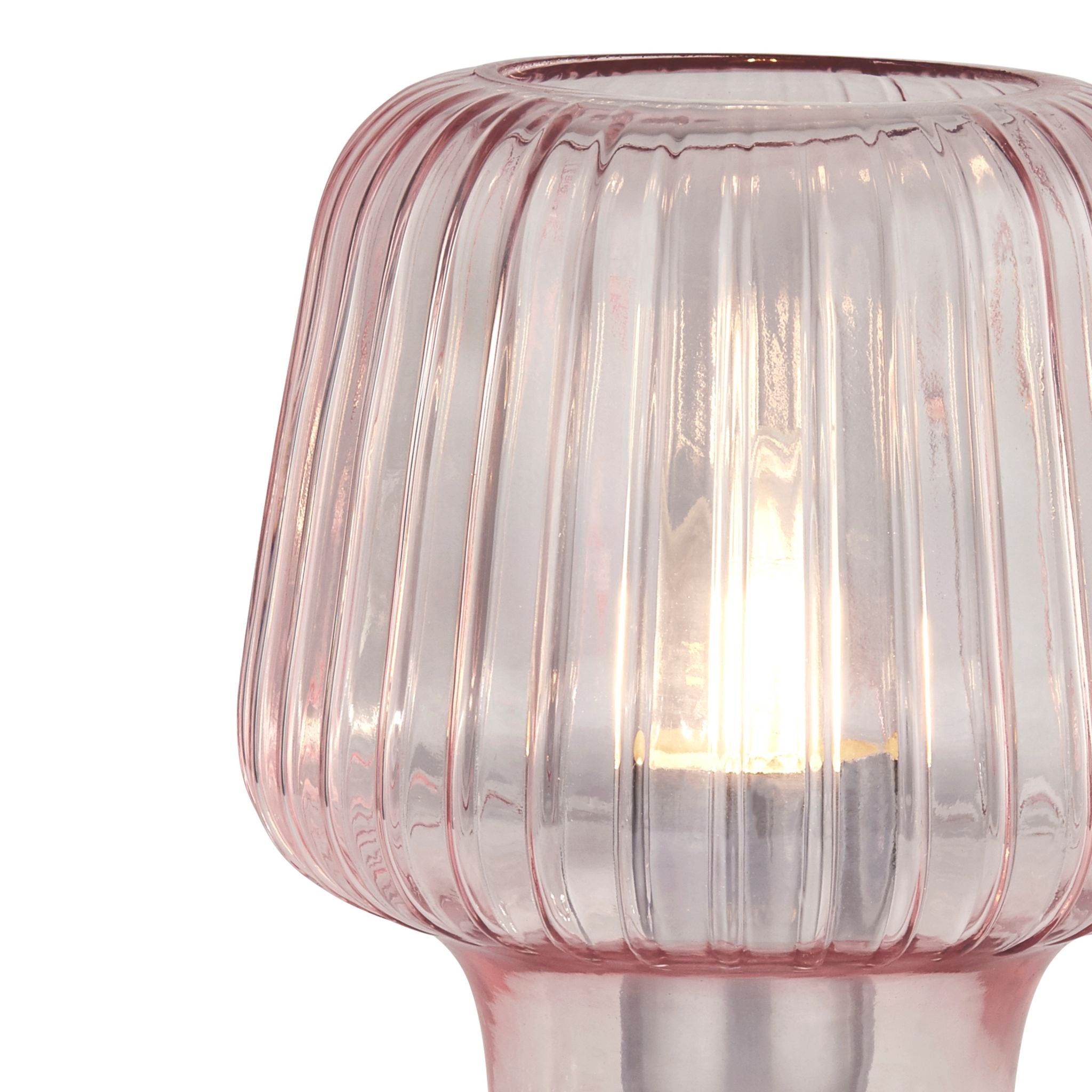 Aria Table Lamp - Pink Ripple Glass