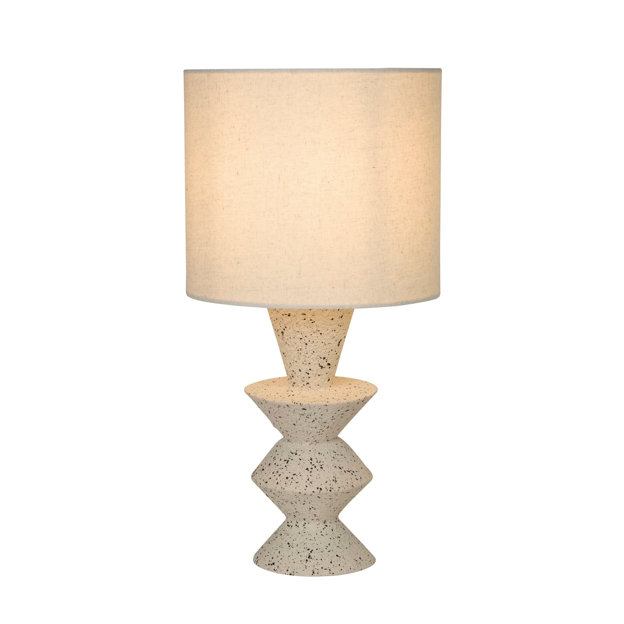 Malacca Table Lamp - Stoneware & White Fabric Shade