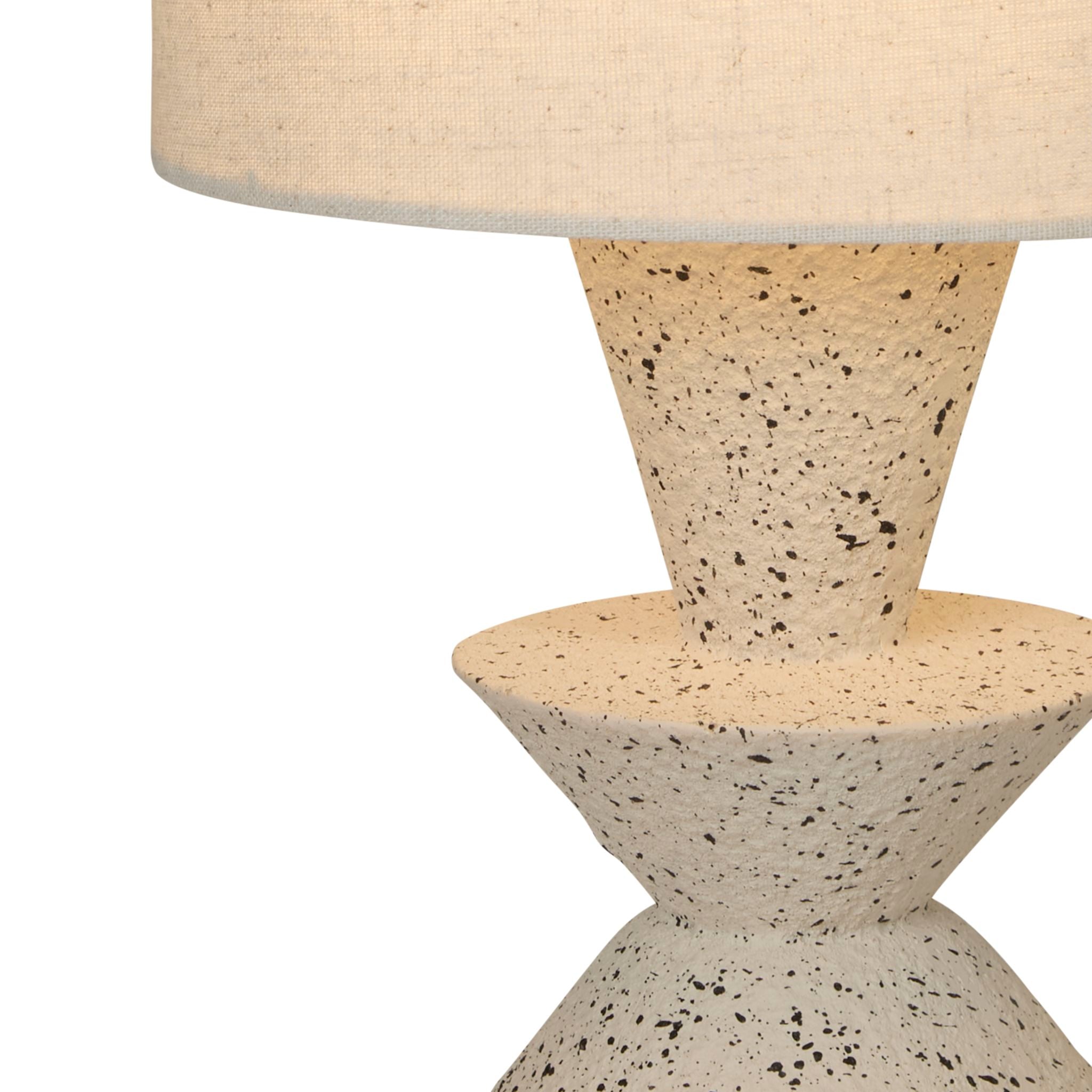 Malacca Table Lamp - Stoneware & White Fabric Shade