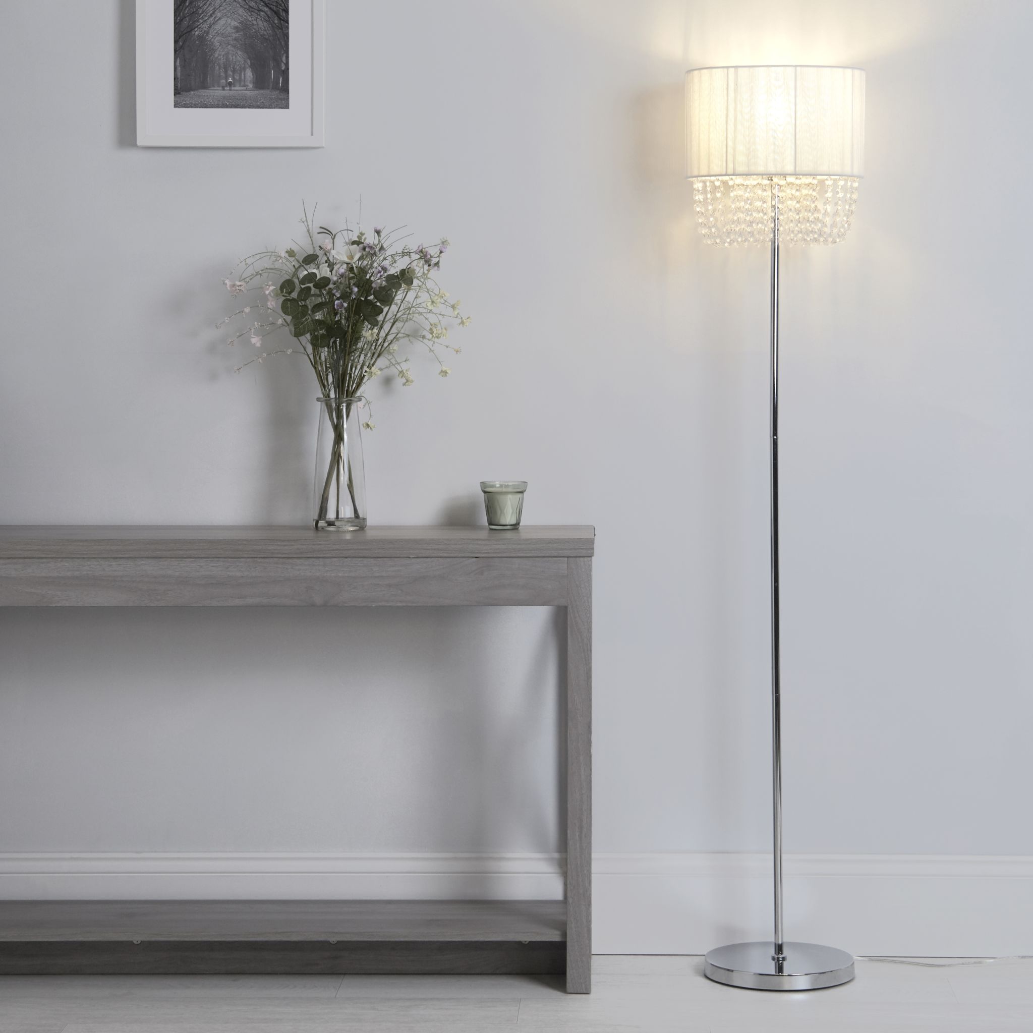 Bellano Floor Lamp -  Chrome Metal