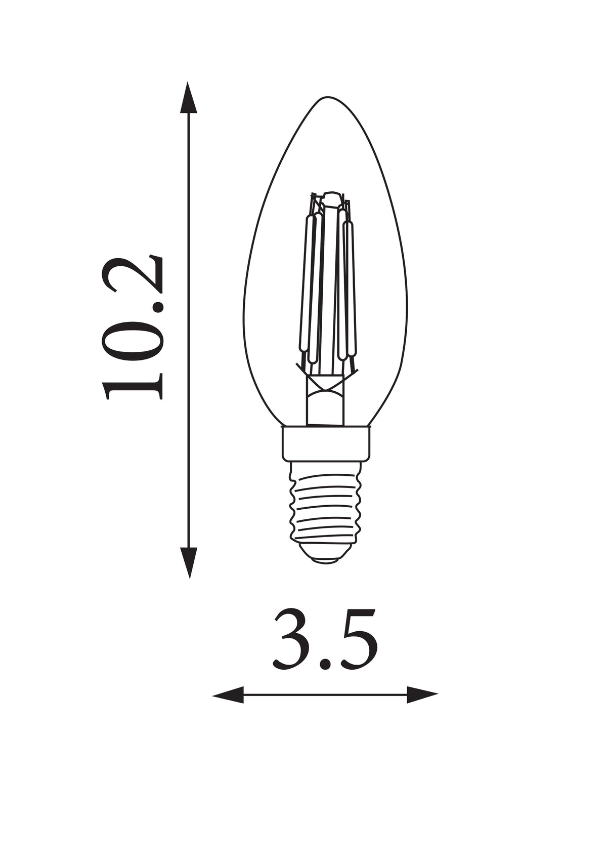 Searchlight Pack 10 Dimmable E14 LED Filament Candle Lamp - Cool White PL1915-6CW
