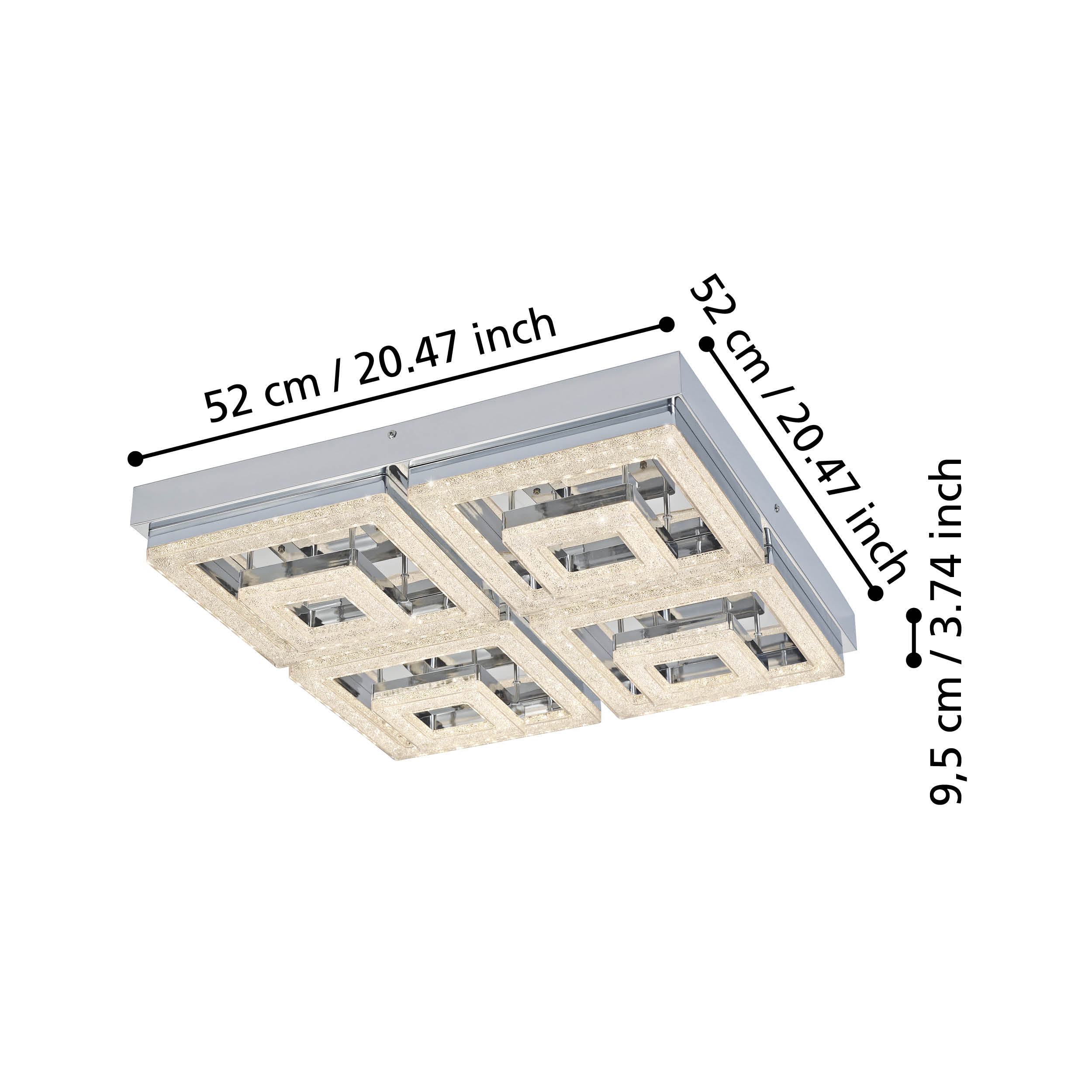 FRADELO 520mm SQ Flush Fitting