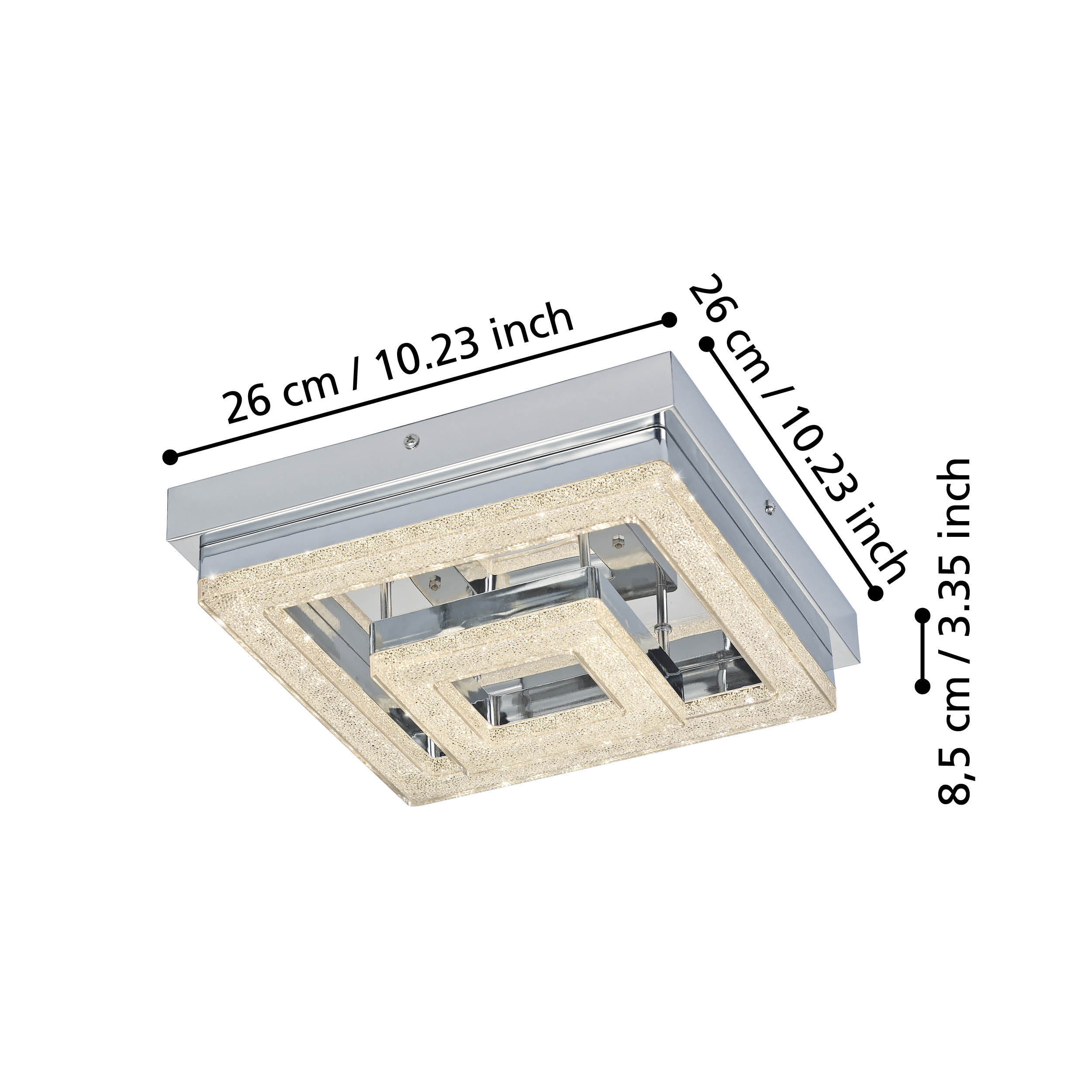 FRADELO 260mm SQ Flush Fitting