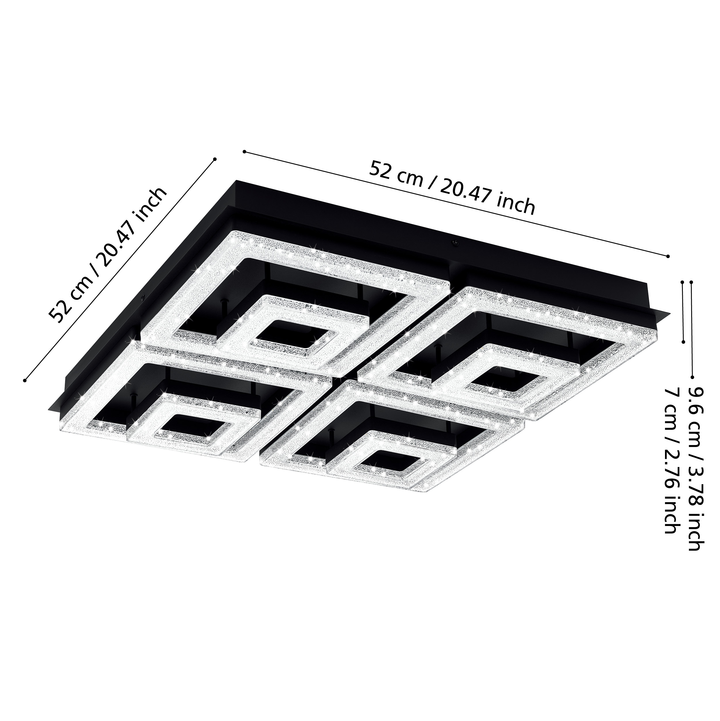 FRADELO 520mm SQ Flush Fitting