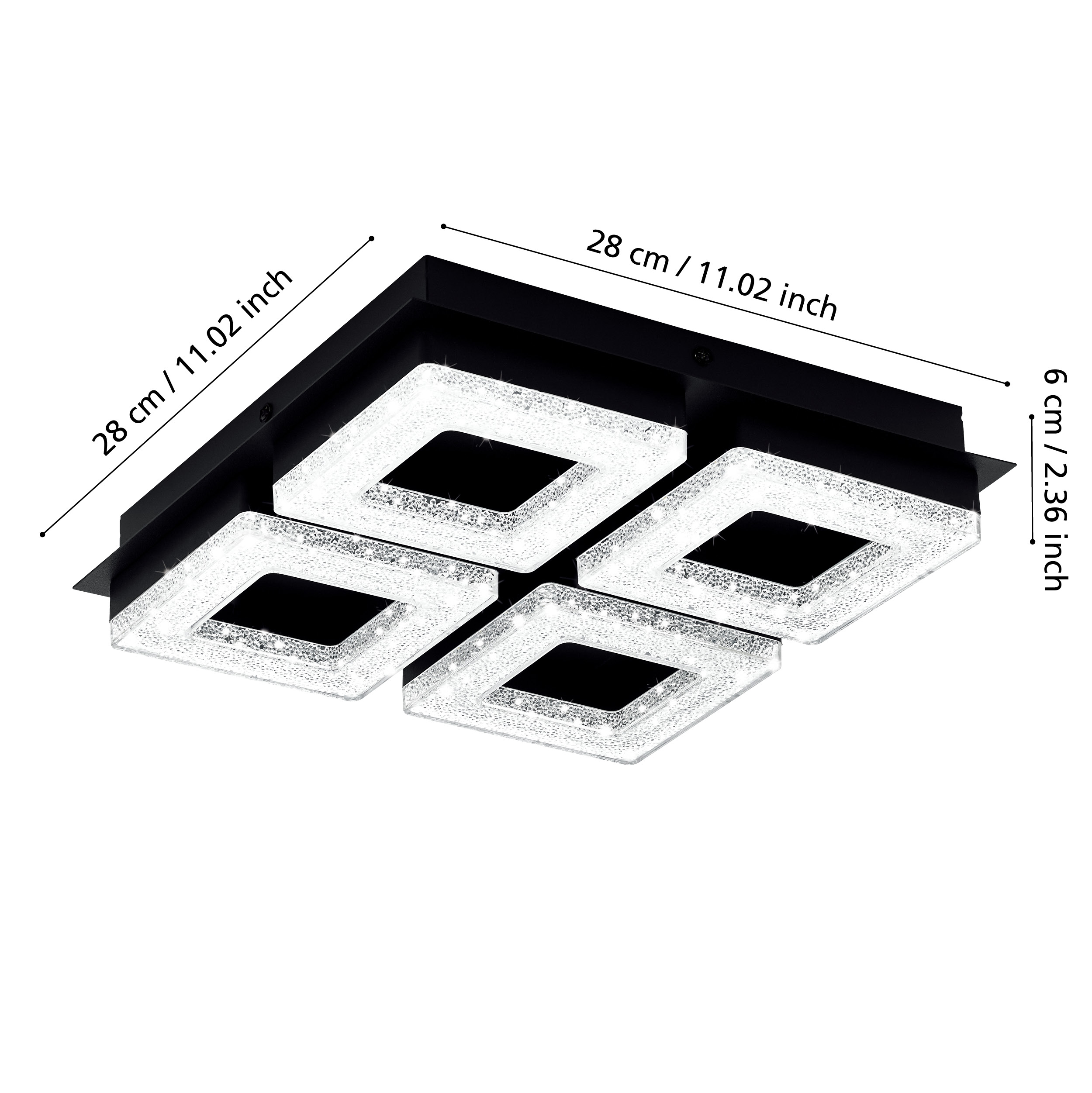 FRADELO 280mm SQ Flush Fitting