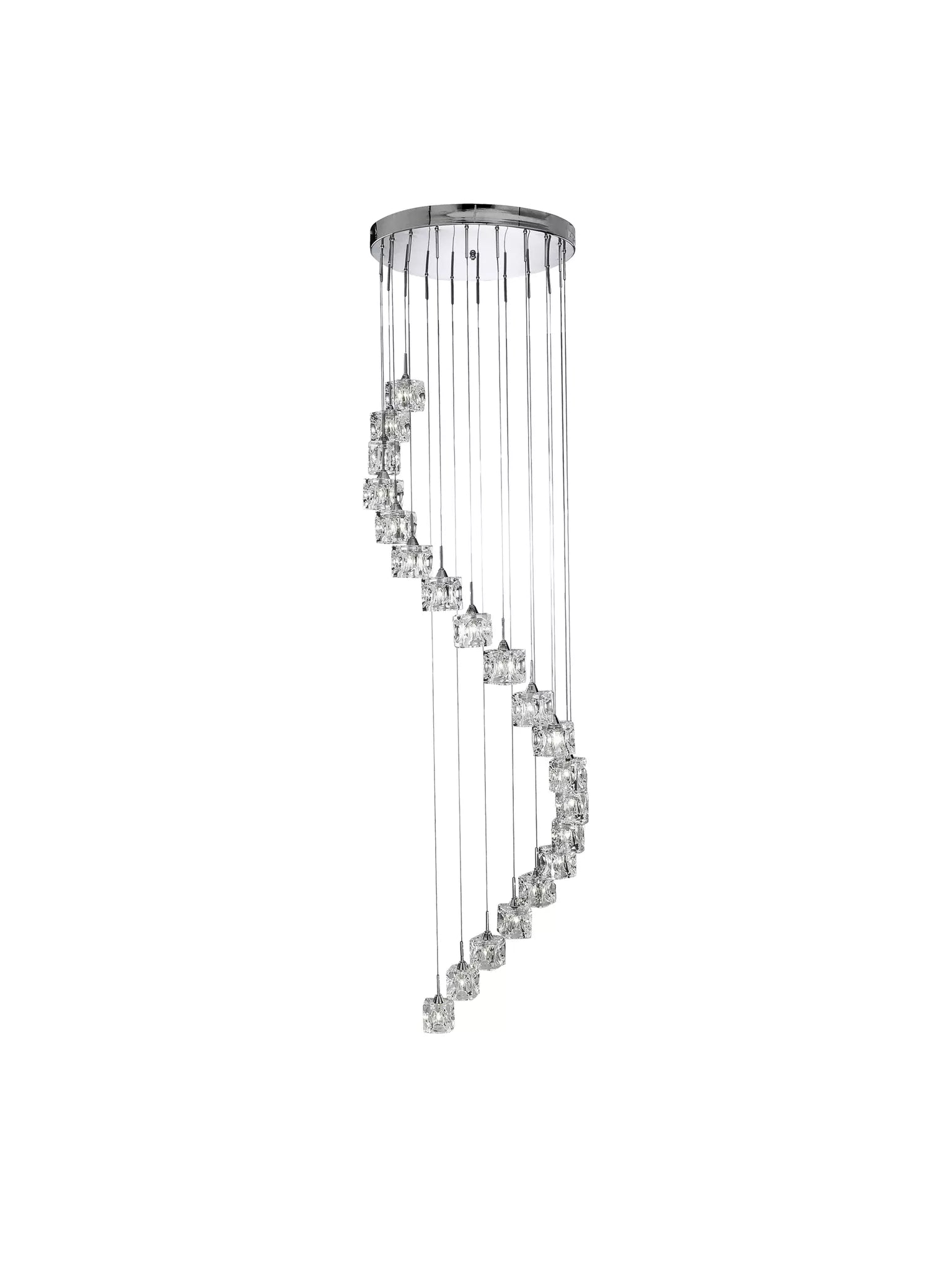 Ice Cube 20Lt Multi-Drop Pendant - Chrome Metal & Glass