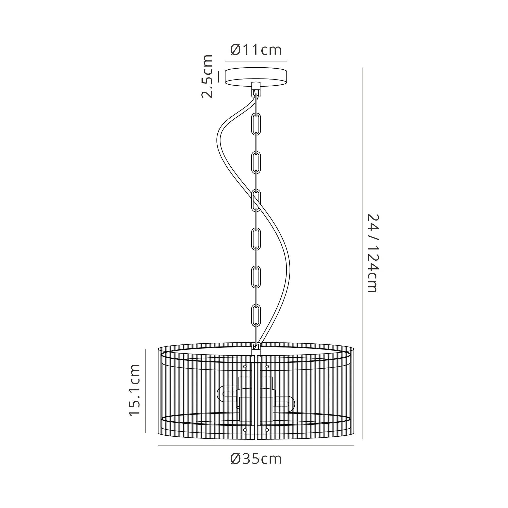 Portarlington 35cm Pendant Clear Glass