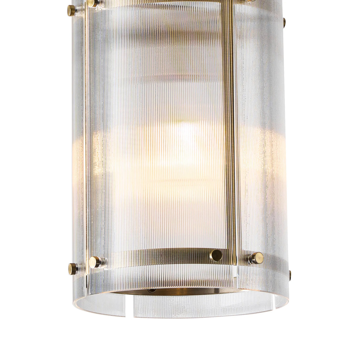 Portarlington 20.5cm Pendant  Narrow Ribbed Glass