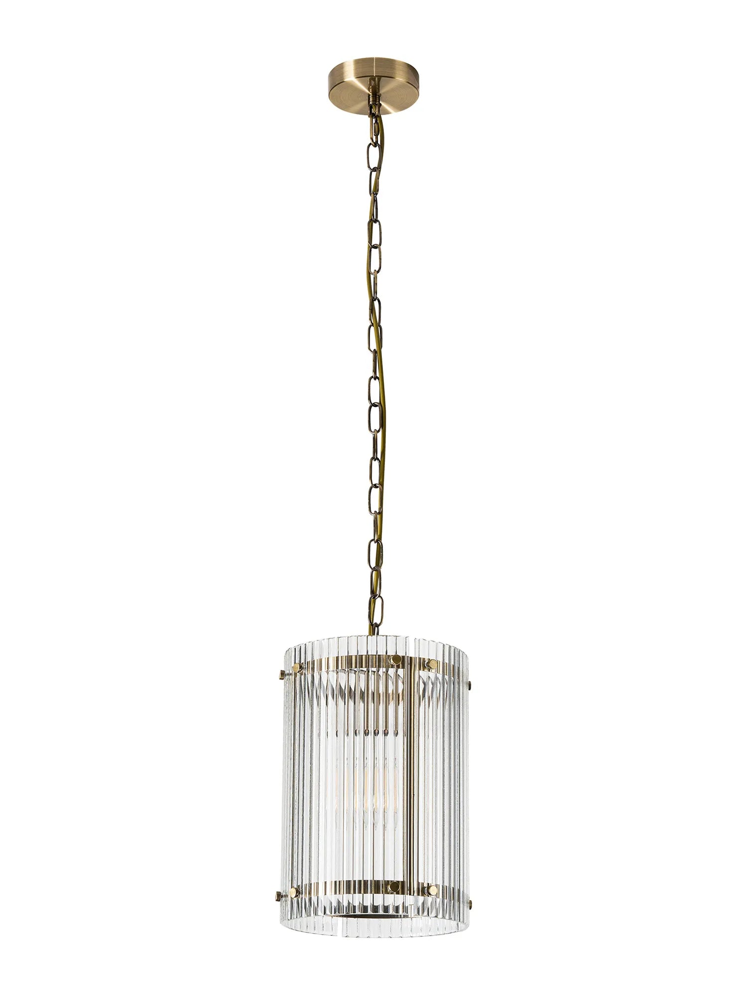 Portarlington 20.5cm Pendant  Wide Ribbed Glass